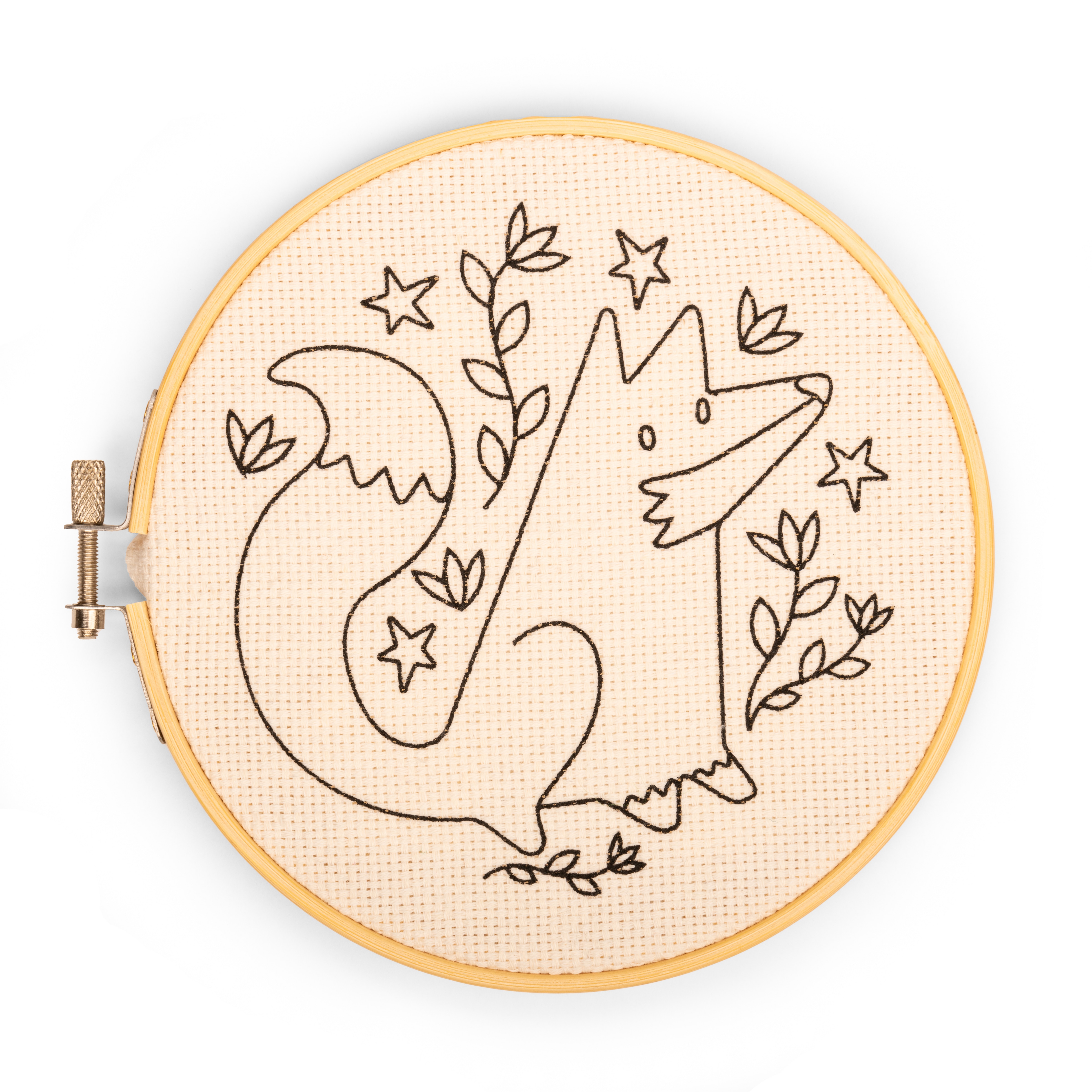 Set de bordado Kikkerland com desenho de raposa 3