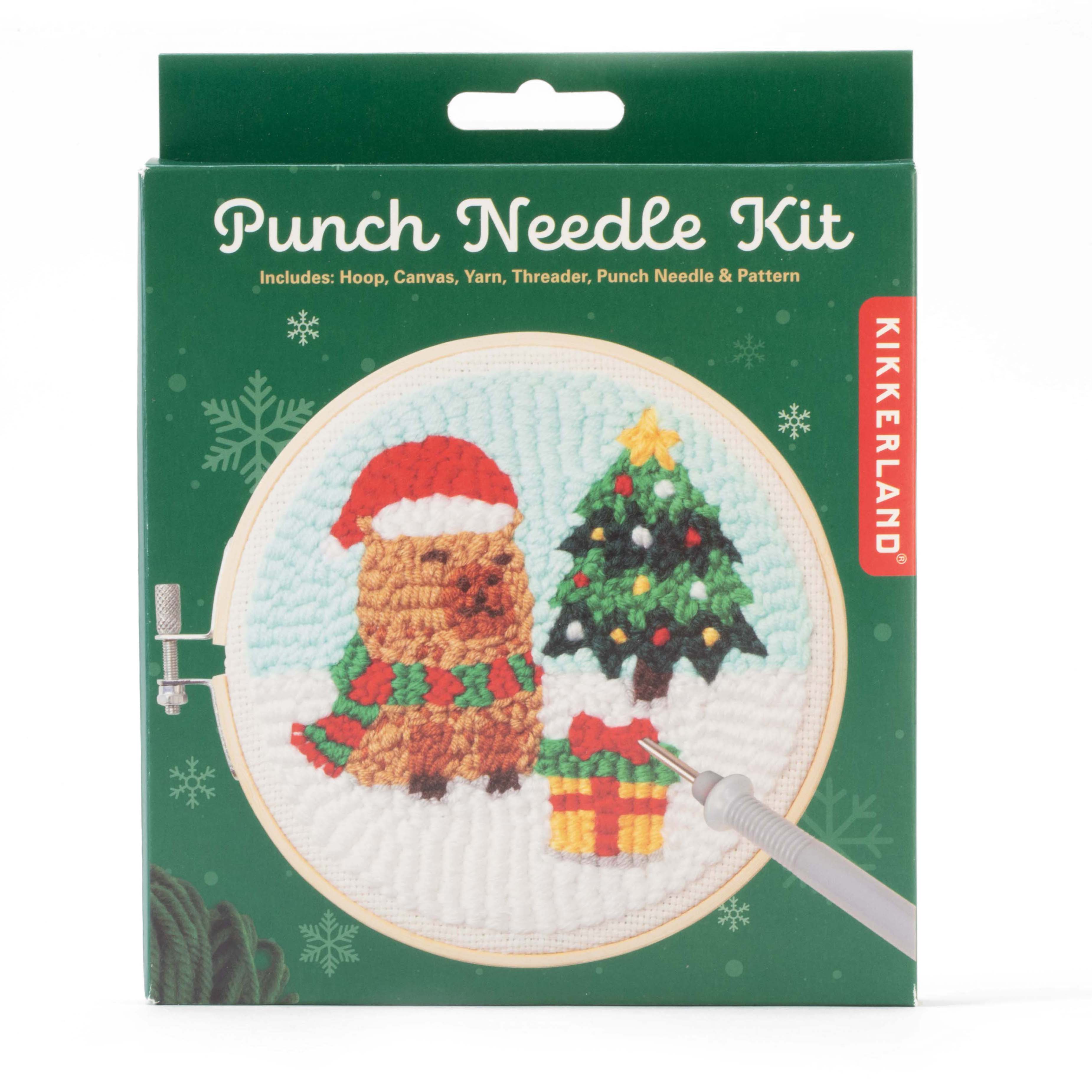 Set de costura punch needle capibara de Kikkerland 2