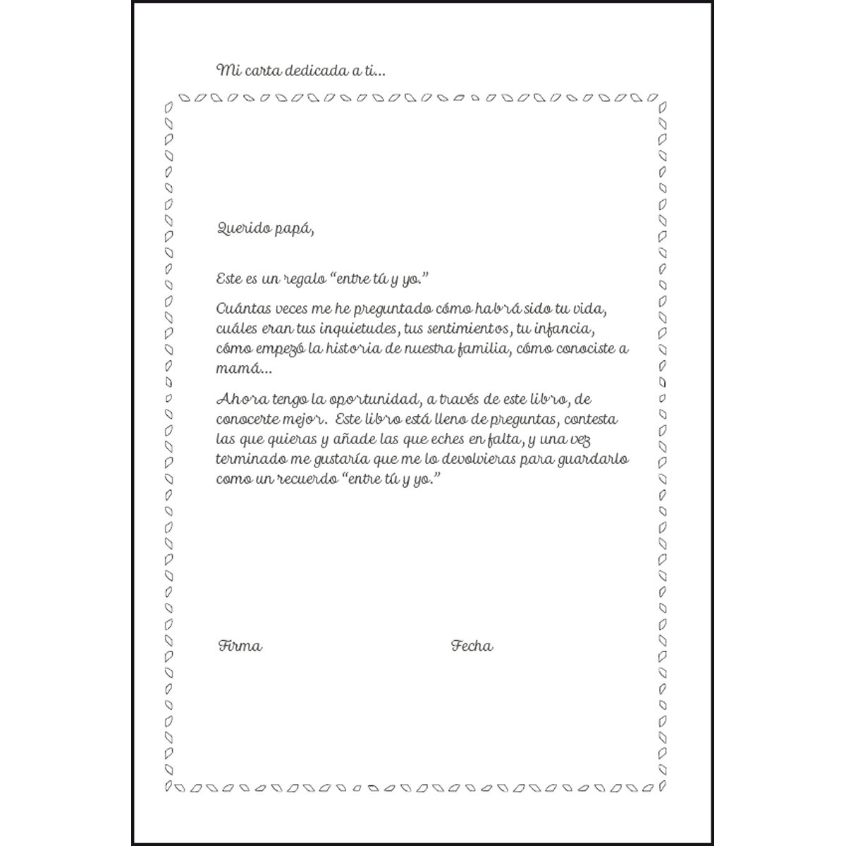 Livro Cuéntame tu Vida Querido papá, entre tú y yo 2