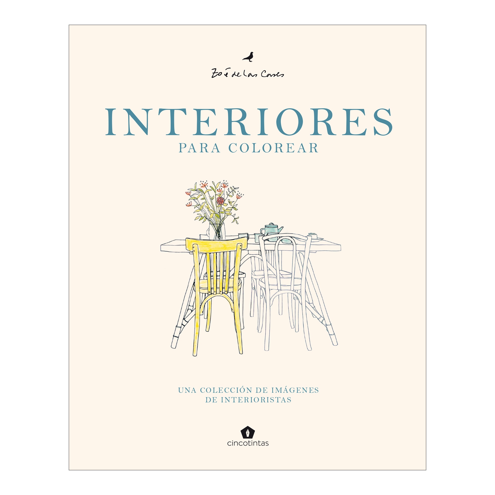 Livro Interiores para colorir Cinco Tintas 3
