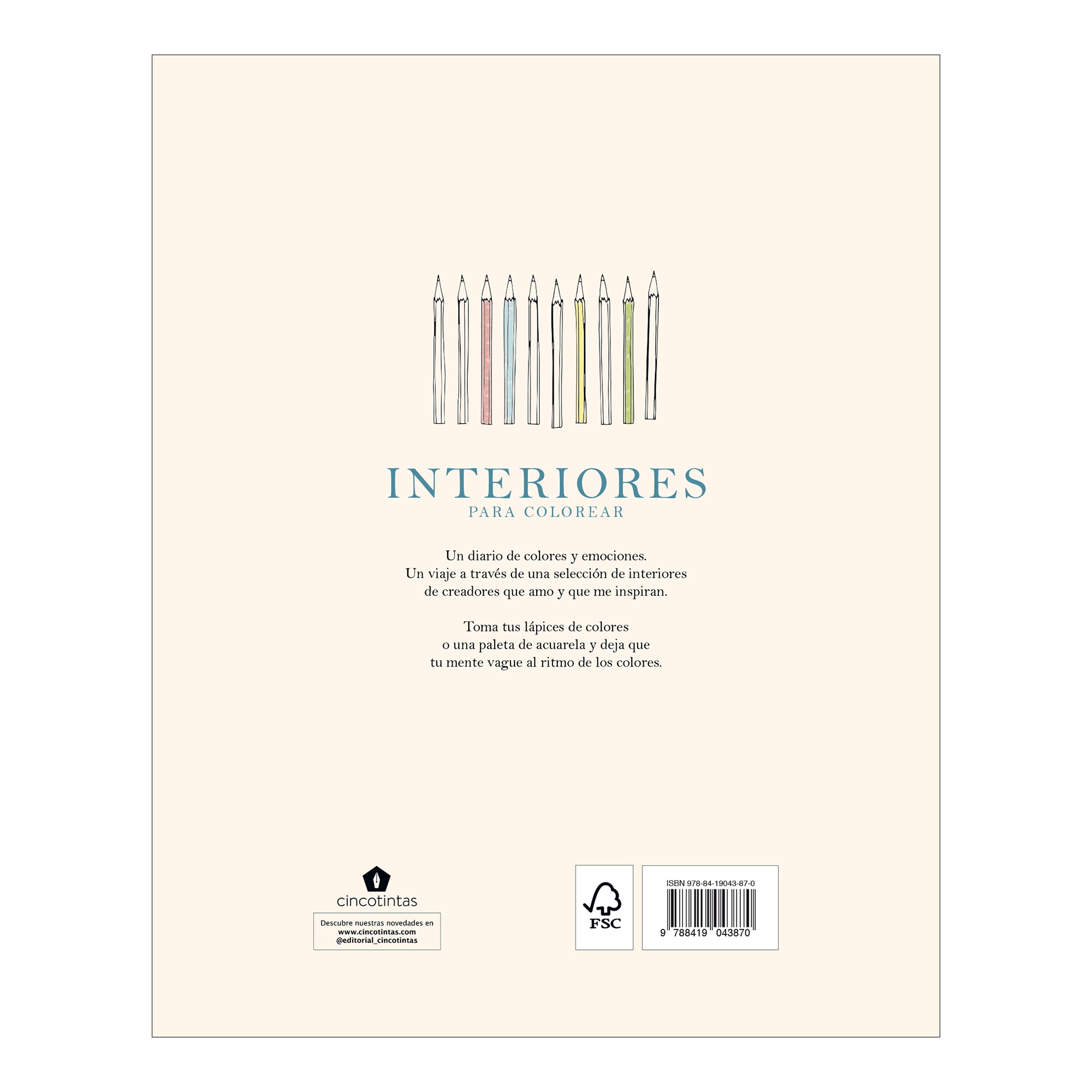 Livro Interiores para colorir Cinco Tintas 4