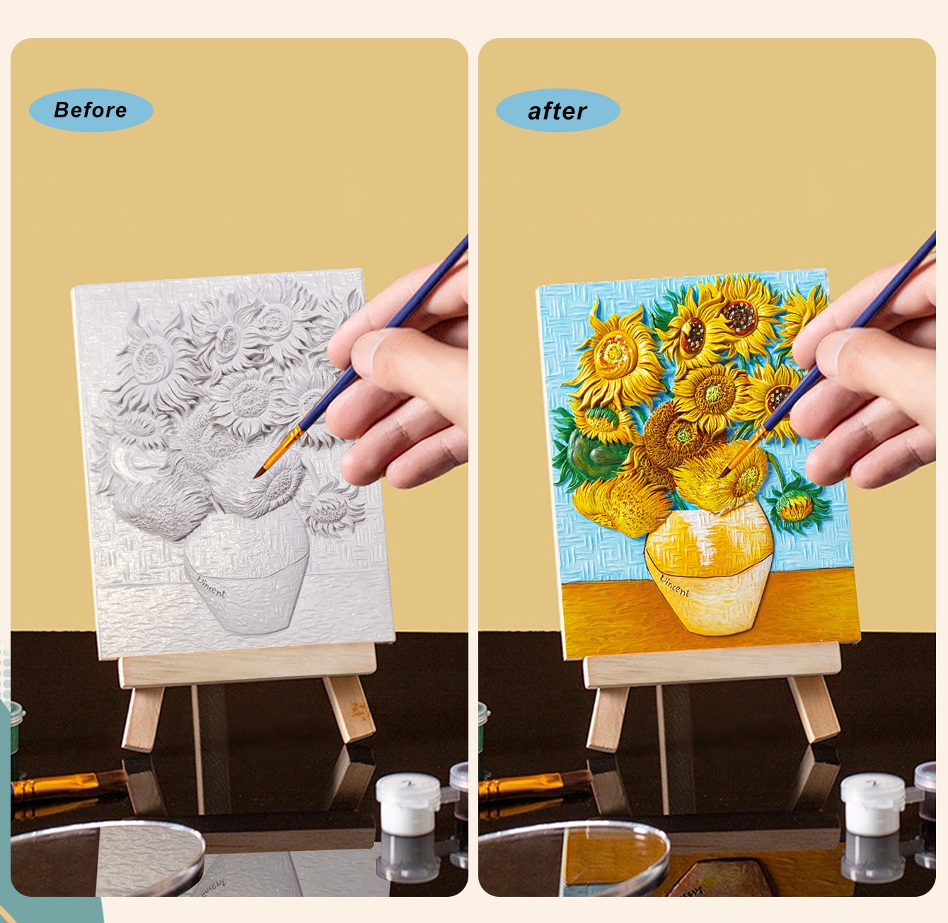 Pintura Em Relevo de Girassóis Madnesstoys 3