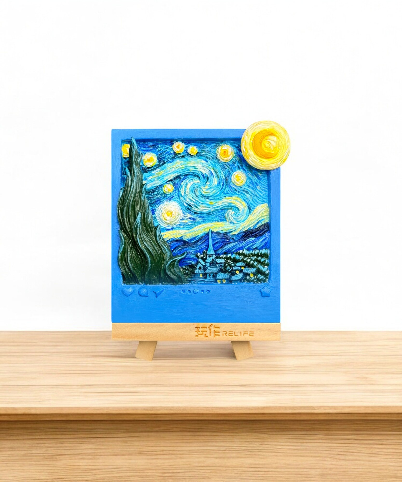 Pintura Em Relevo Da Noite Estrelada Da Madnesstoys 2