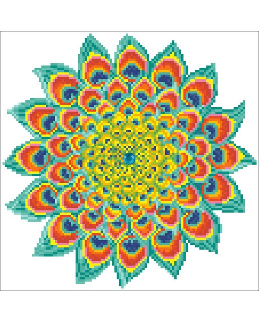Quadro de Pintura com Diamantes Diamond Dotz Peacock Mandala 3
