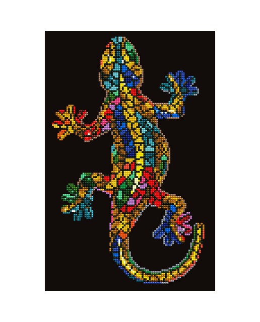 Quadro de Pintura com Diamantes Diamond Dotz Gekko Paua 1