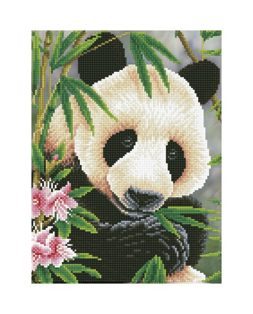 Quadro de Pintura com Diamantes Diamond Dotz Panda Prince 1