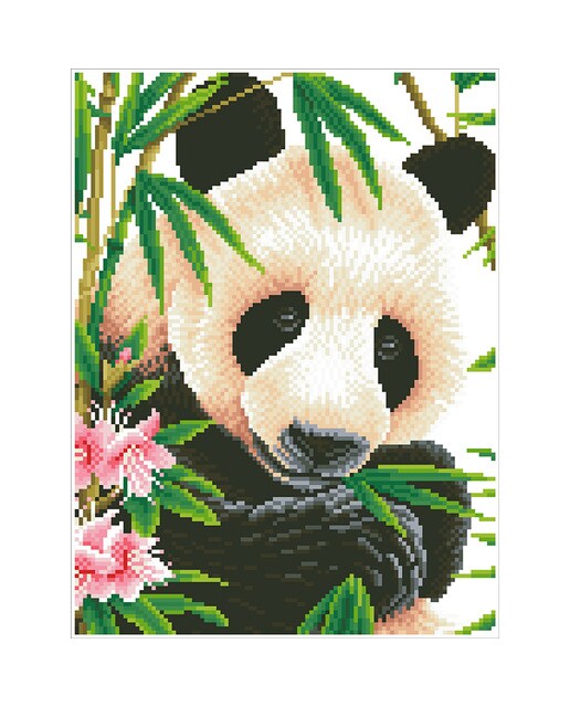 Quadro de Pintura com Diamantes Diamond Dotz Panda Prince 3