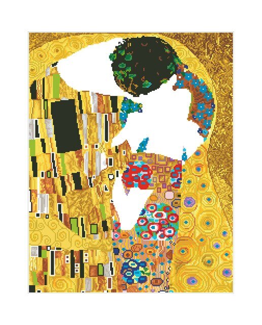 Quadro de Pintura com Diamantes Diamond Dotz The Kiss de Klimt 3