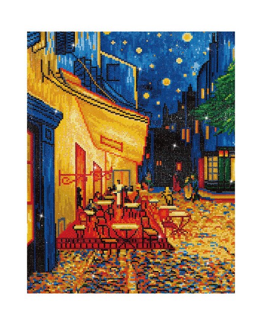 Imagem 0 de Quadro de Pintura com Diamantes Diamond Dotz Cafe At Night de Van Gogh
