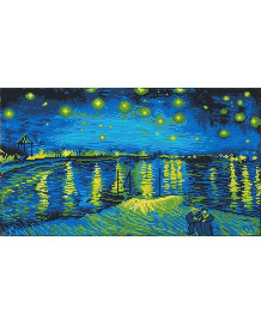 Imagem 0 de Quadro de Pintura com Diamantes Diamond Dotz Starry Night Over The Rhône de Van Gogh