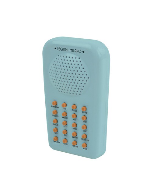 Reprodutor de sons azul turquesa e laranja 1
