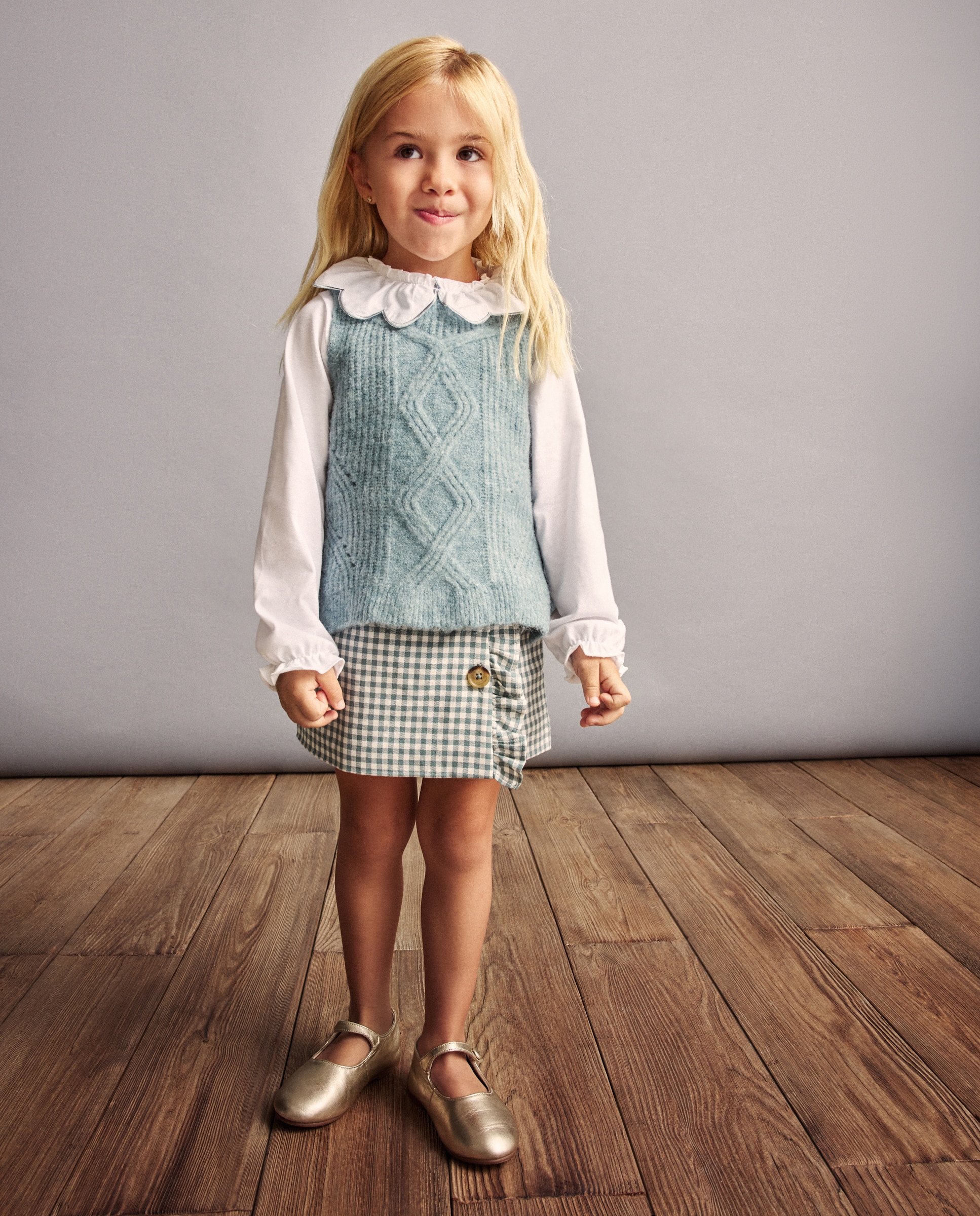 Saia-Calça Villela com Vichy Coconut El Corte Inglés Verde-1