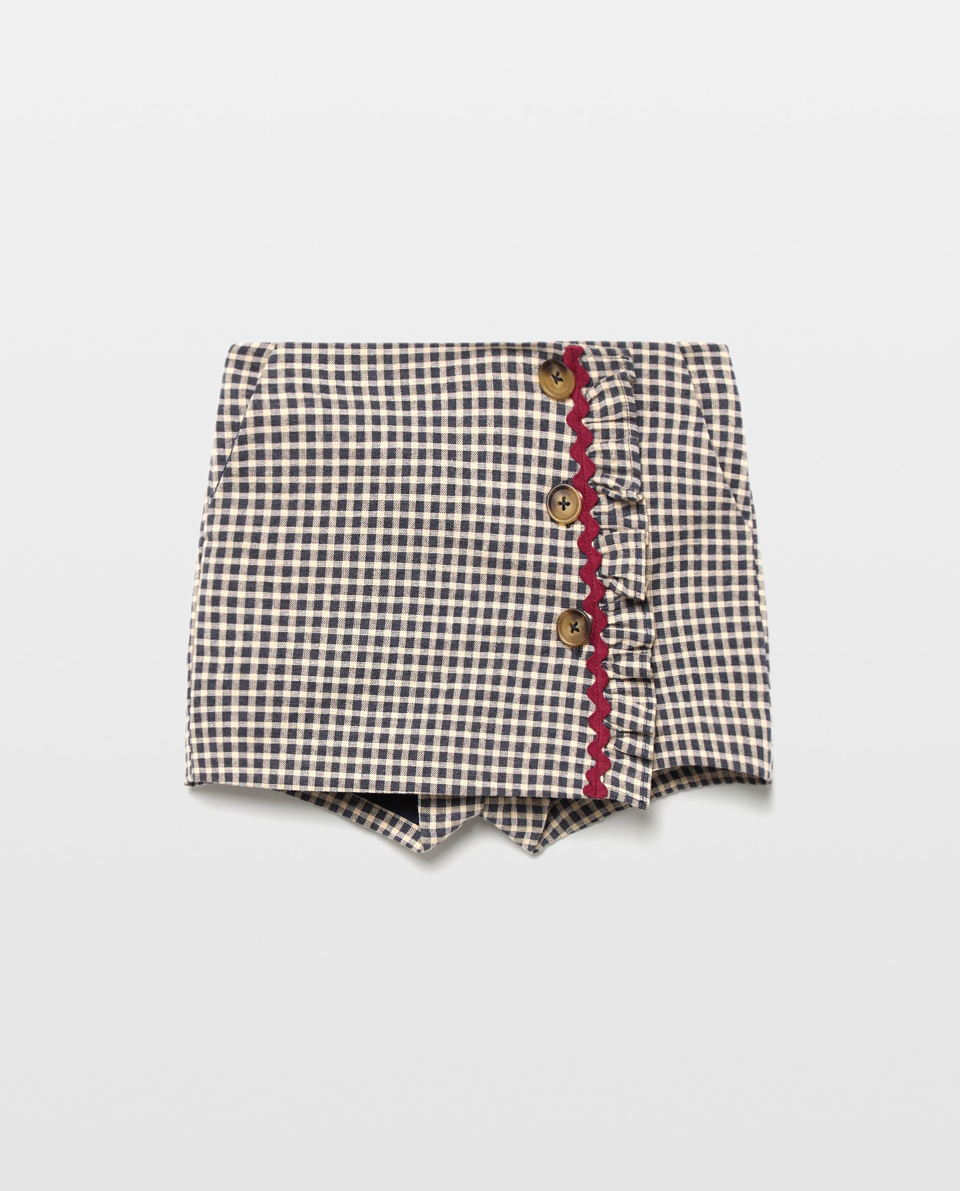 Falda pantalón vichy rústico con picunela de niña - Coconut El Corte Inglés - Azul Azul-5
