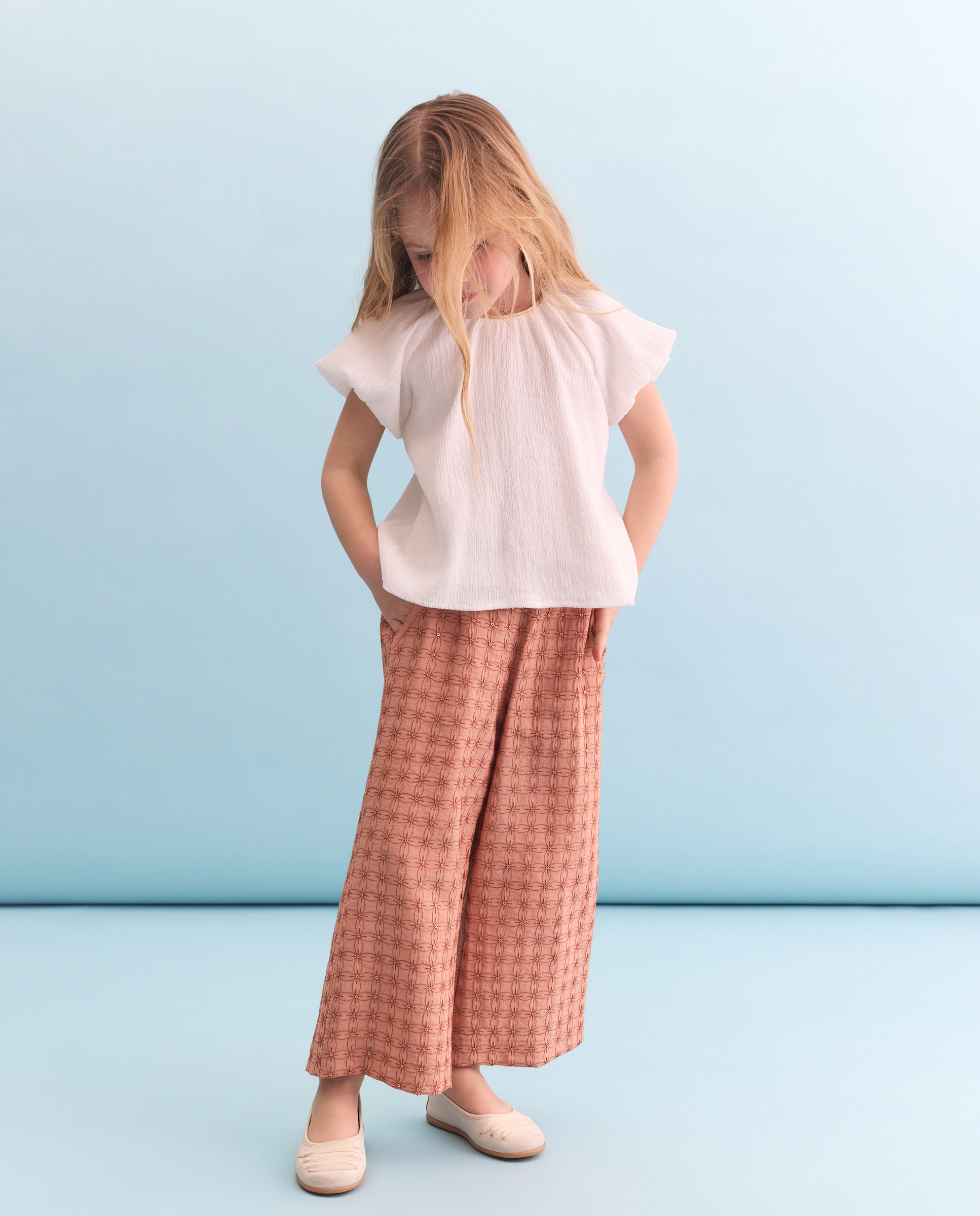 Imagem 0 de Blusa de Manga Curta em Balão com Debrum para Criança - Dourado