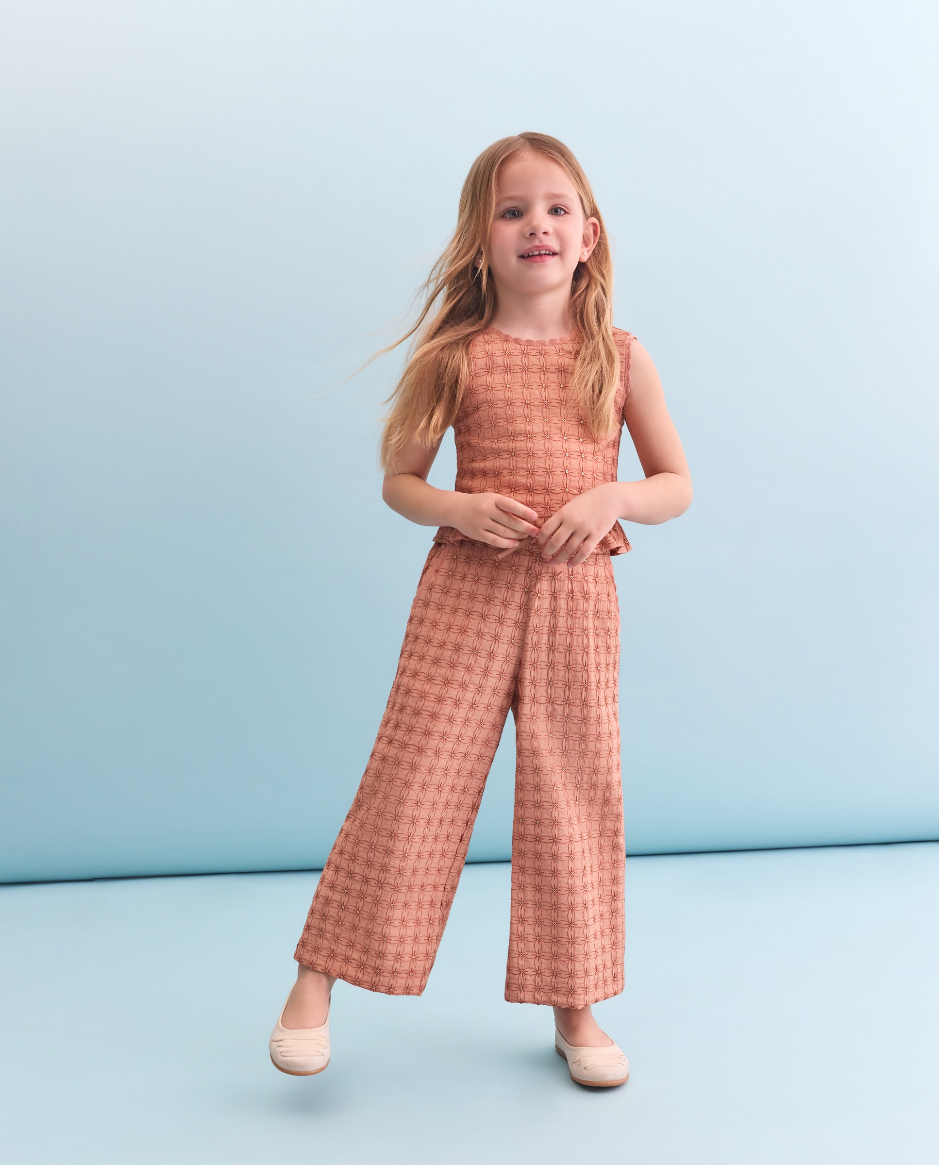 Blusa sem Mangas com Bordado com Lantejoulas Coconut El Corte Inglés 770 Terracota-2