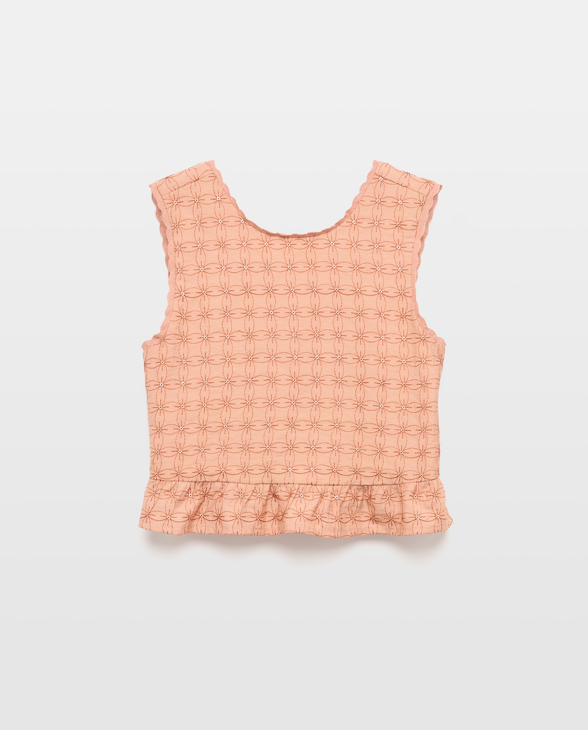 Blusa sem Mangas com Bordado com Lantejoulas Coconut El Corte Inglés 770 Terracota-5