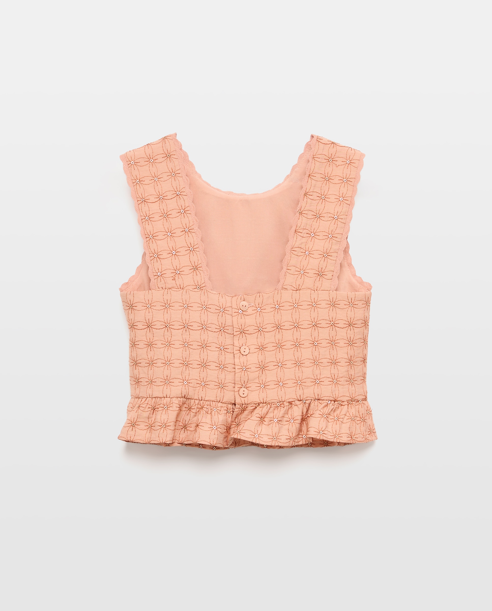 Blusa sem Mangas com Bordado com Lantejoulas Coconut El Corte Inglés 770 Terracota-6