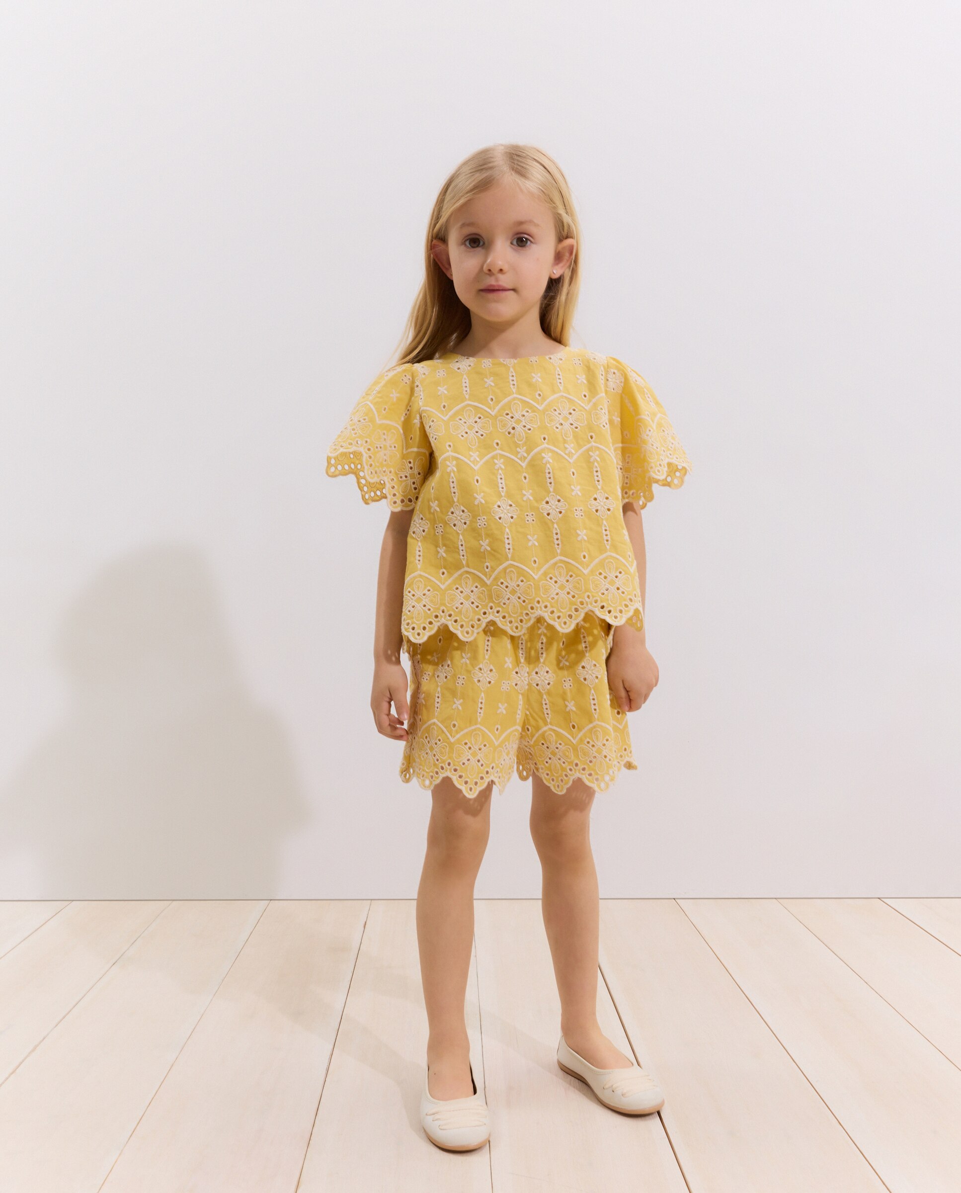 Blusa manga corta tejido bordado de niña - Coconut El Corte Inglés - Amarillo limón Amarillo limón-2