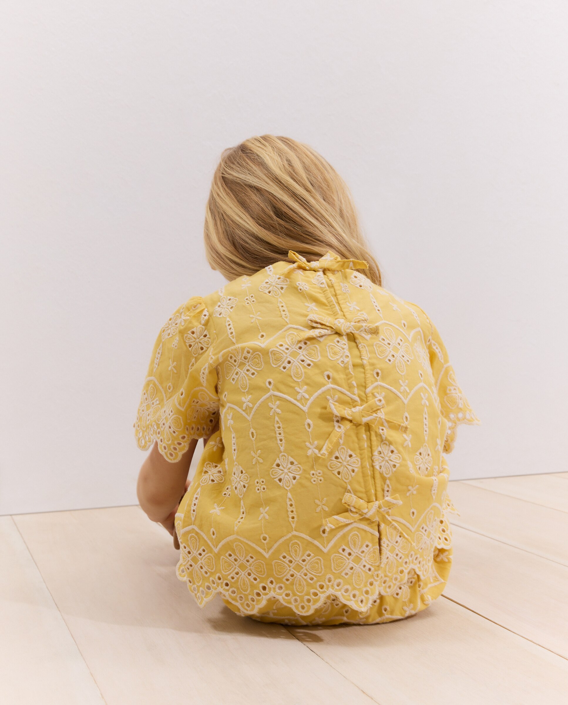 Blusa manga corta tejido bordado de niña - Coconut El Corte Inglés - Amarillo limón Amarillo limón-3