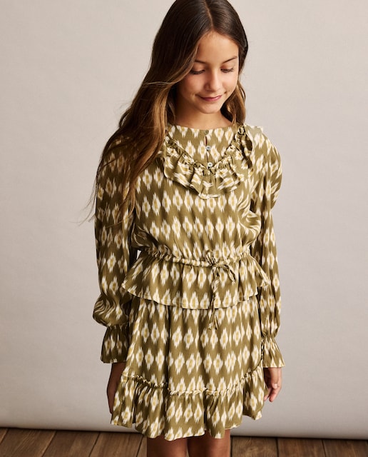 Imagen 0 de Blusa manga larga all over print geométrico de niña