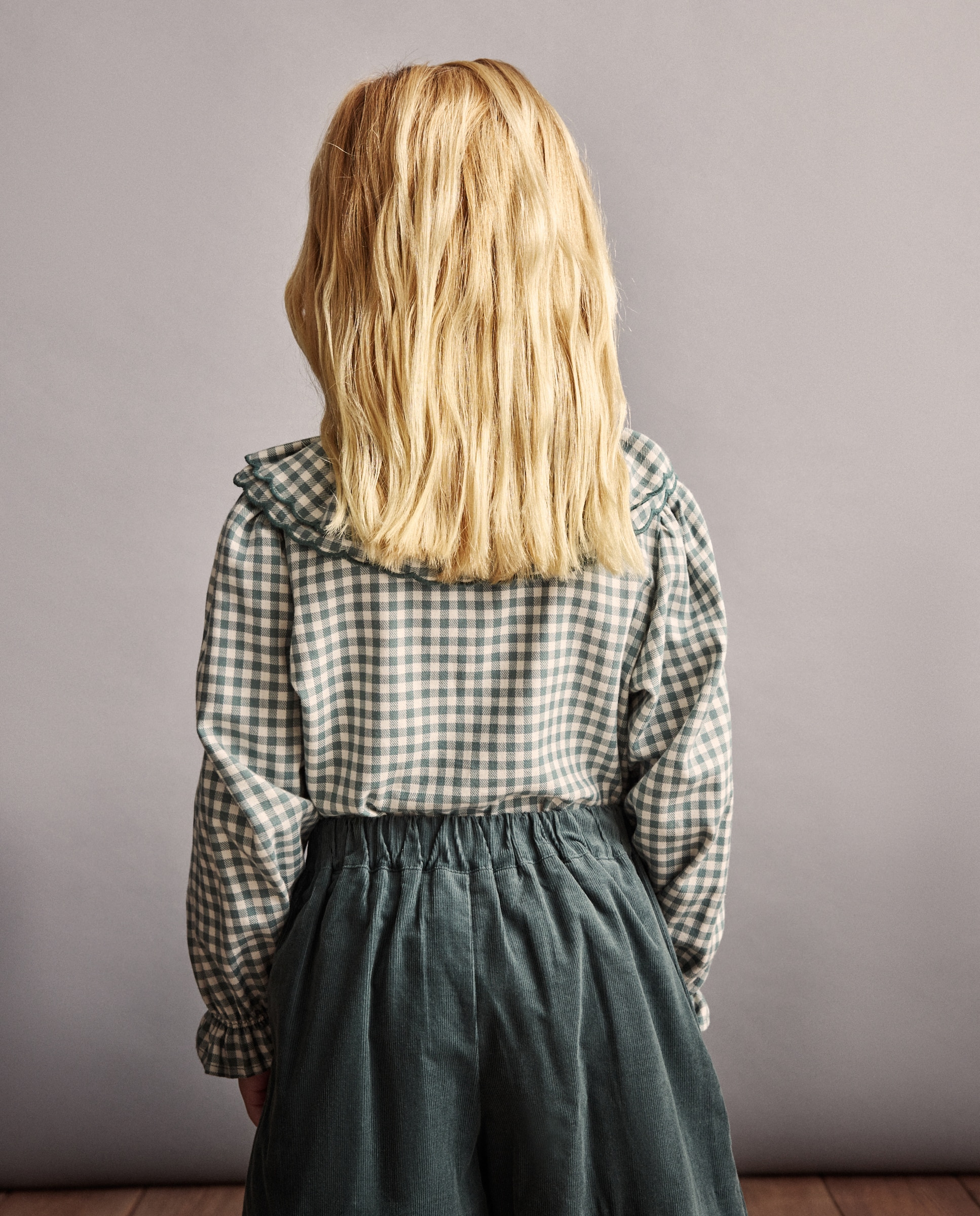 Blusa de Manga Comprida com Festão e Vichy Duplo Coconut El Corte Inglés Verde-4