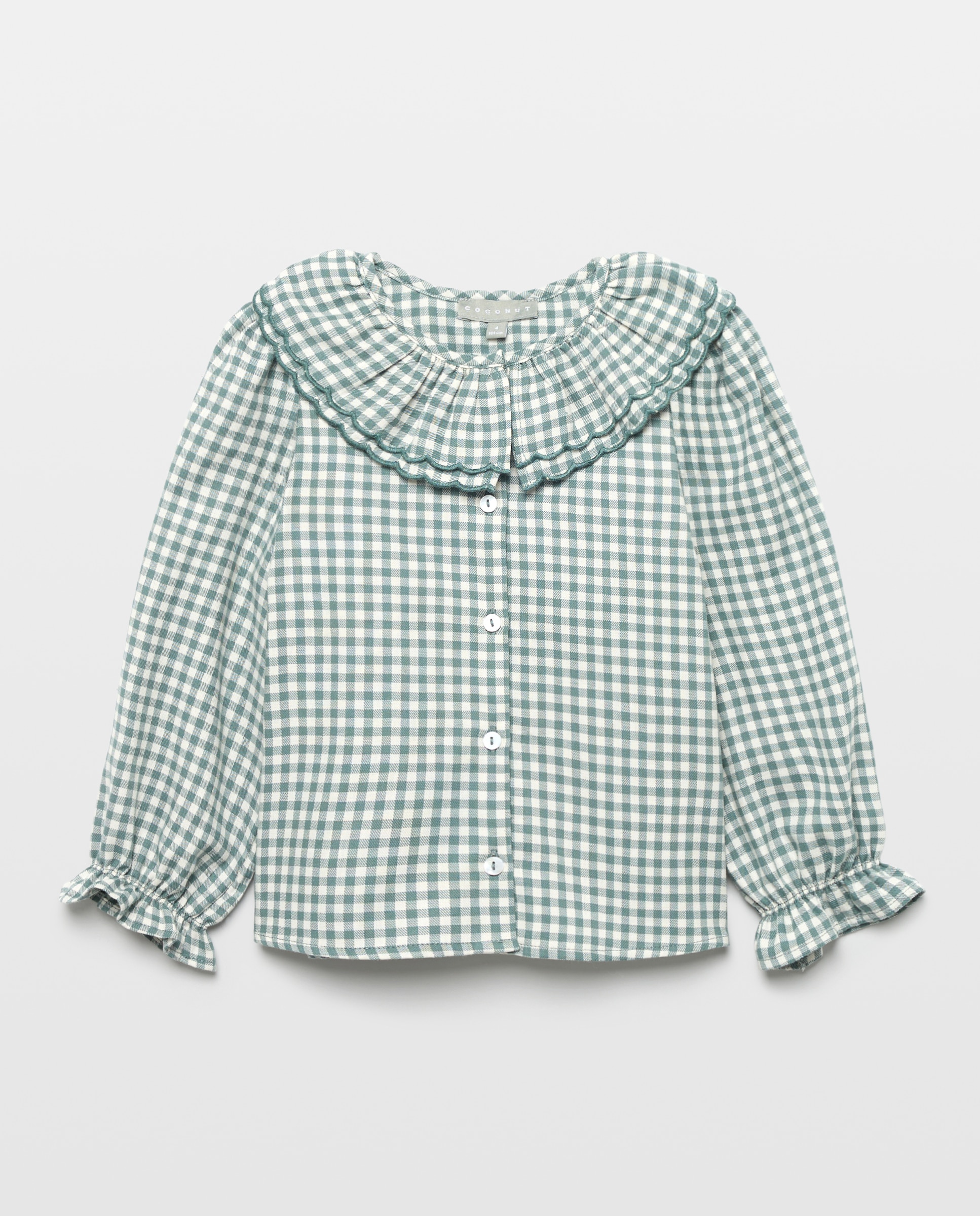 Imagem 0 de Blusa de Manga Comprida com Festão e Vichy Duplo