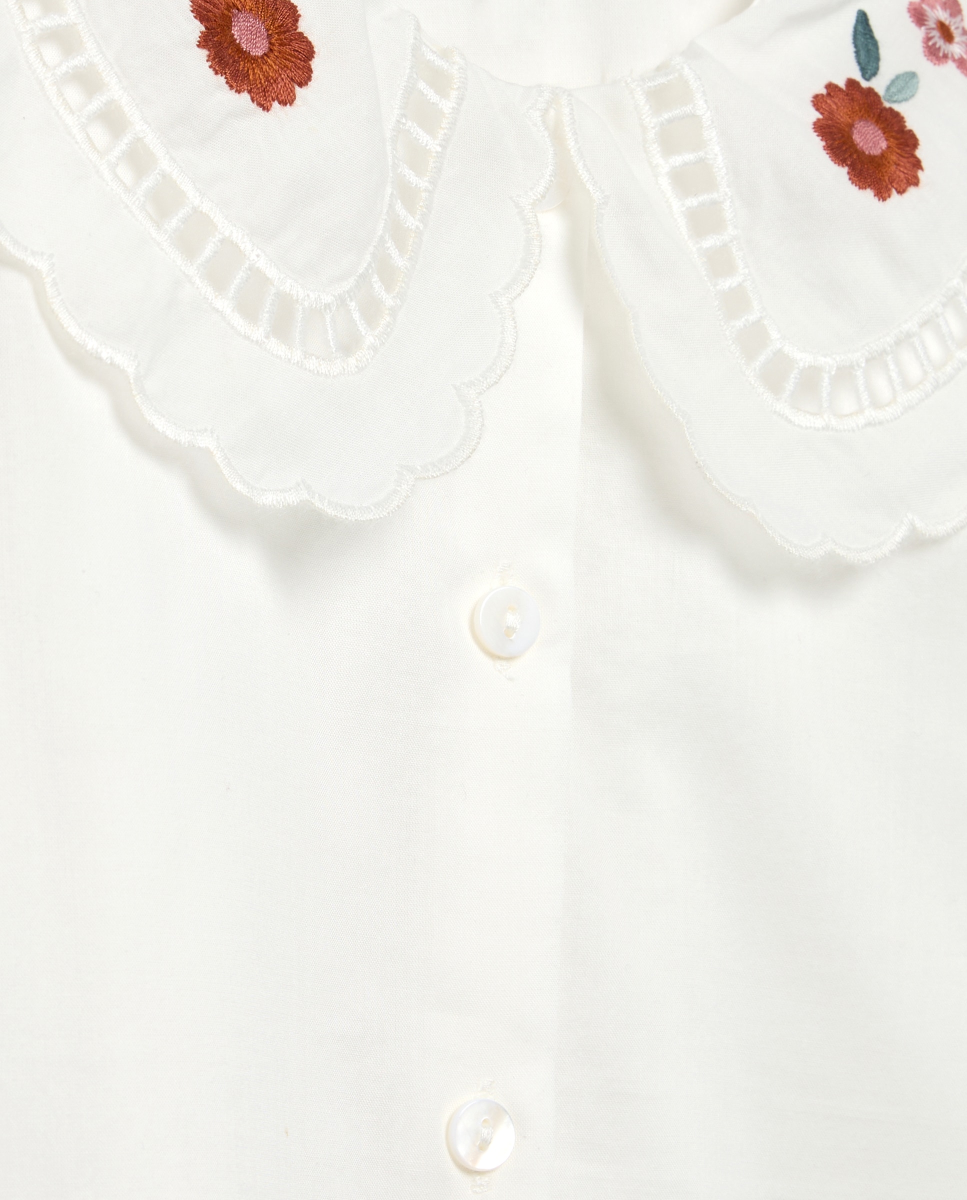 Blusa de Manga Comprida com Gola com Estampado Floral Coconut El Corte Inglés Branco-marfim-2