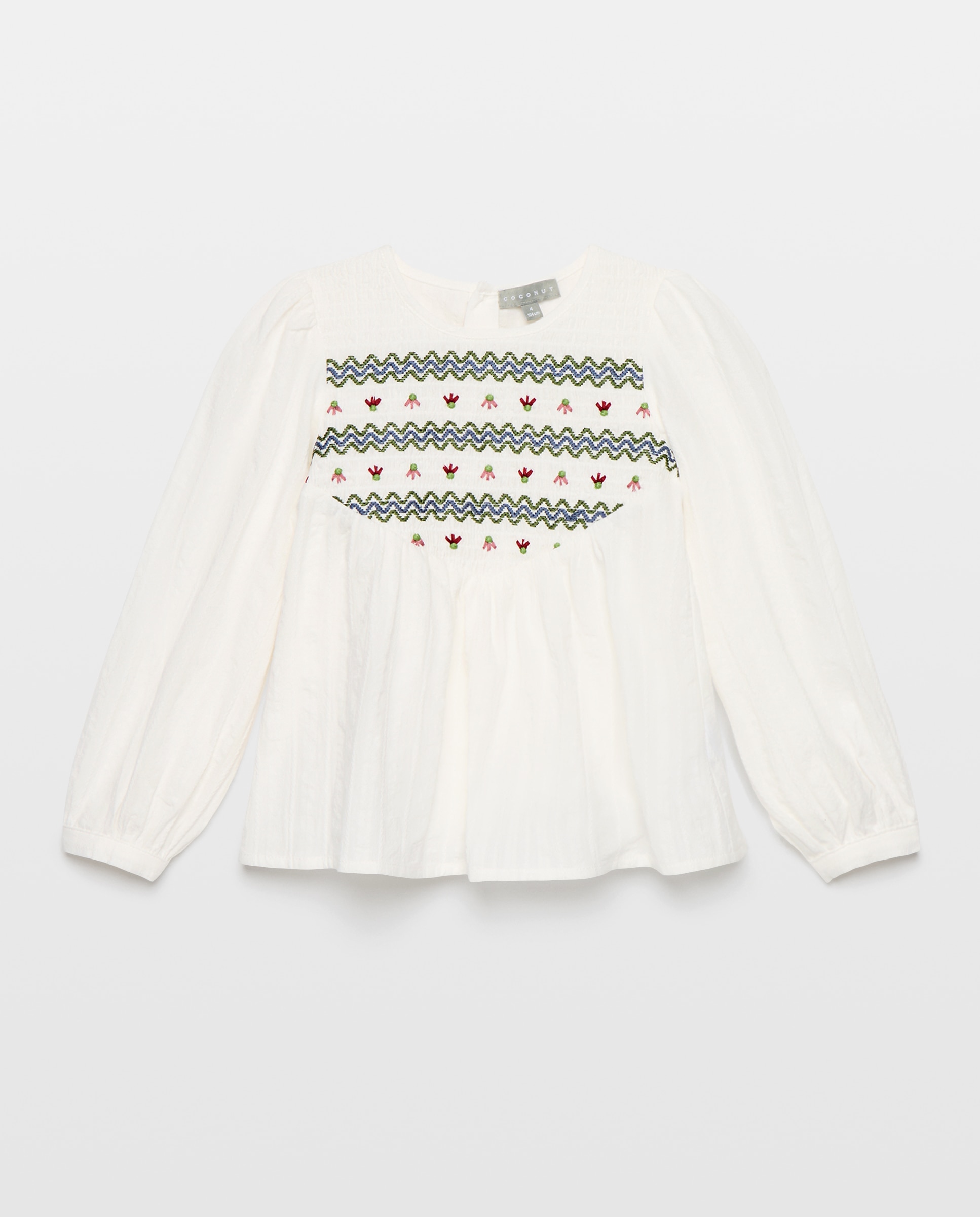Blusa manga larga smock a máquina fantasía de niña - Coconut El Corte Inglés - Blanco roto Blanco roto-5
