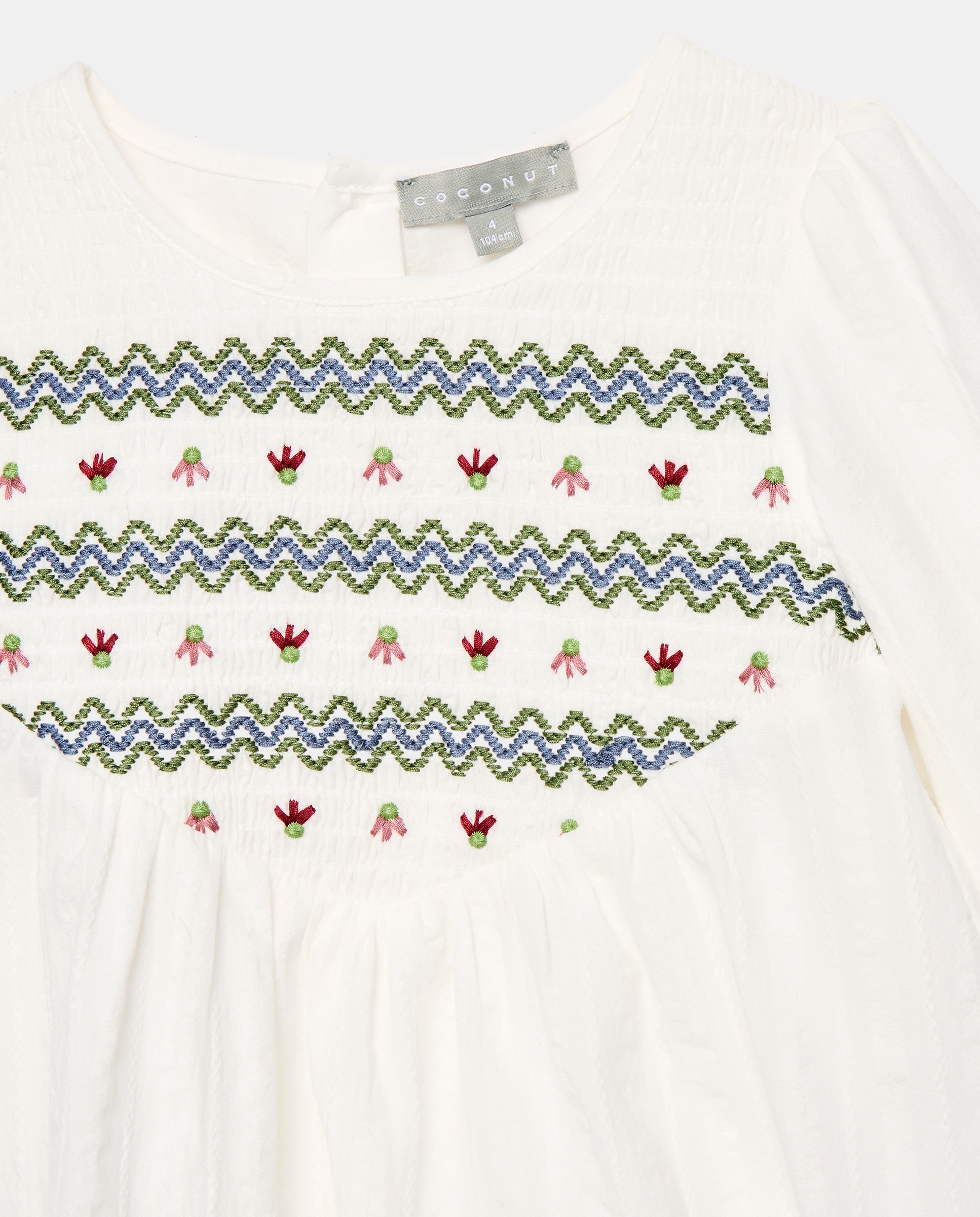Blusa manga larga smock a máquina fantasía de niña - Coconut El Corte Inglés - Blanco roto Blanco roto-6