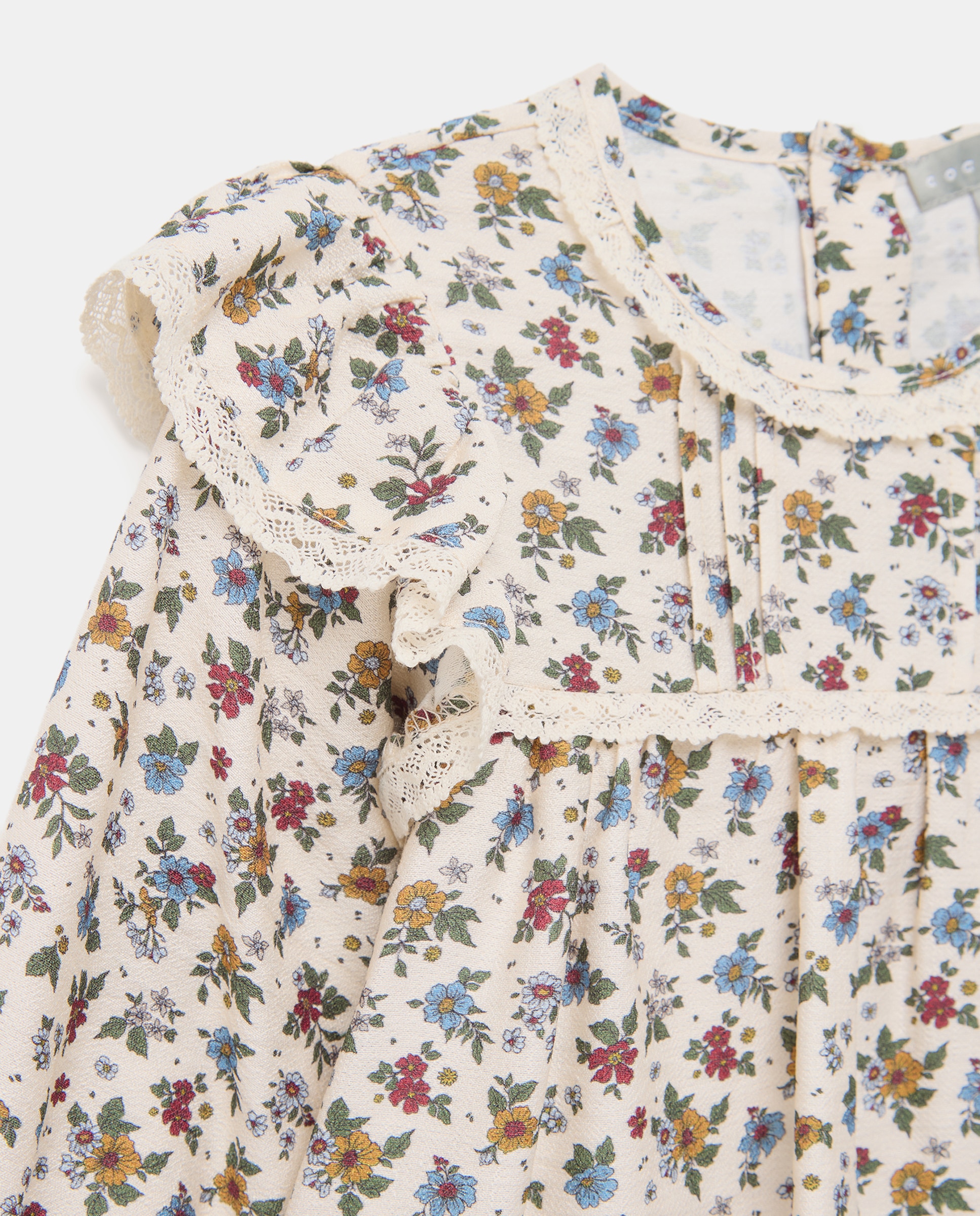 Blusa de Bombazina Fina com Manga Comprida e All Over Print Floral Branco-6