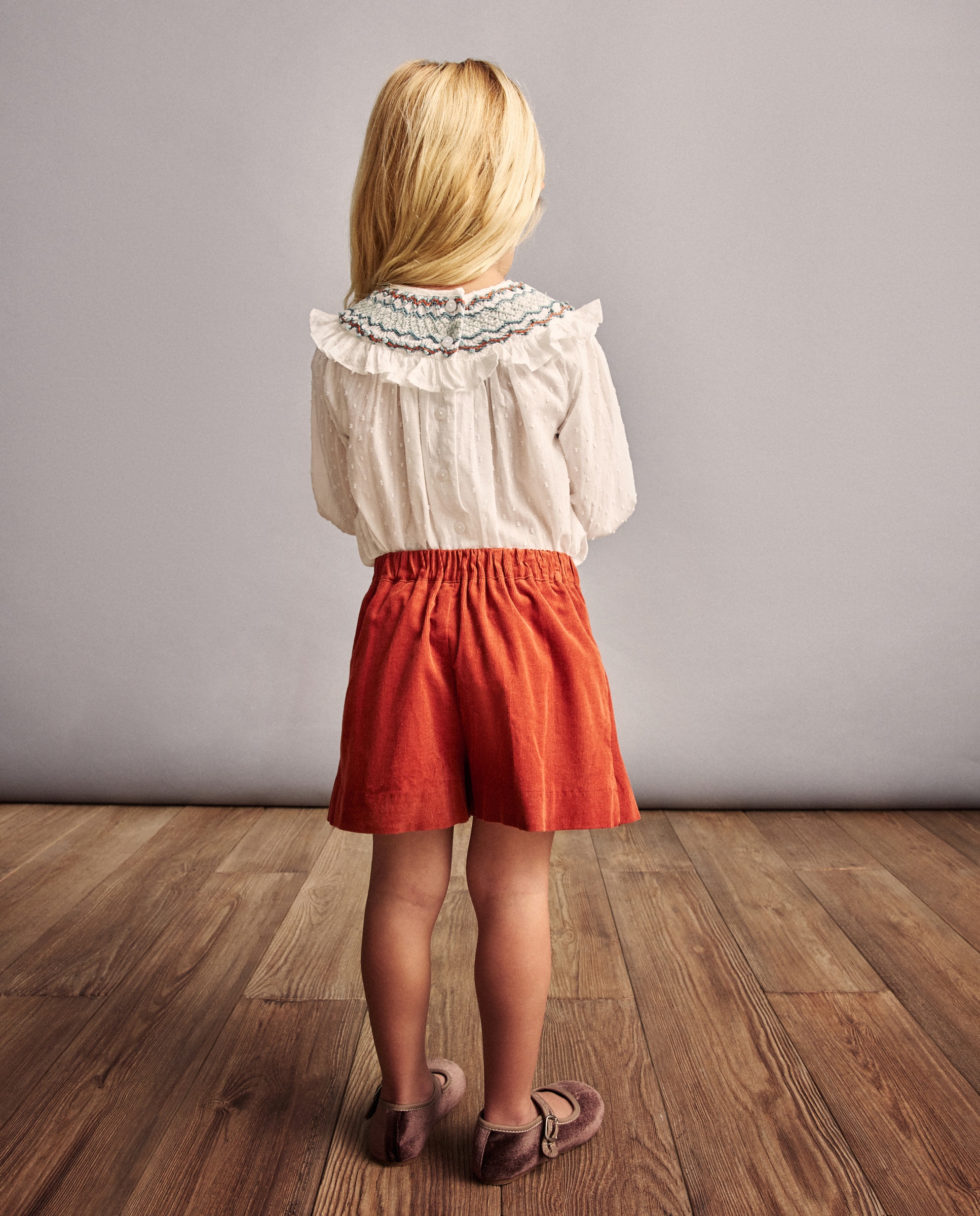 Blusa de Manga Comprida com Smock à Mão Coconut El Corte Inglés Branco-3