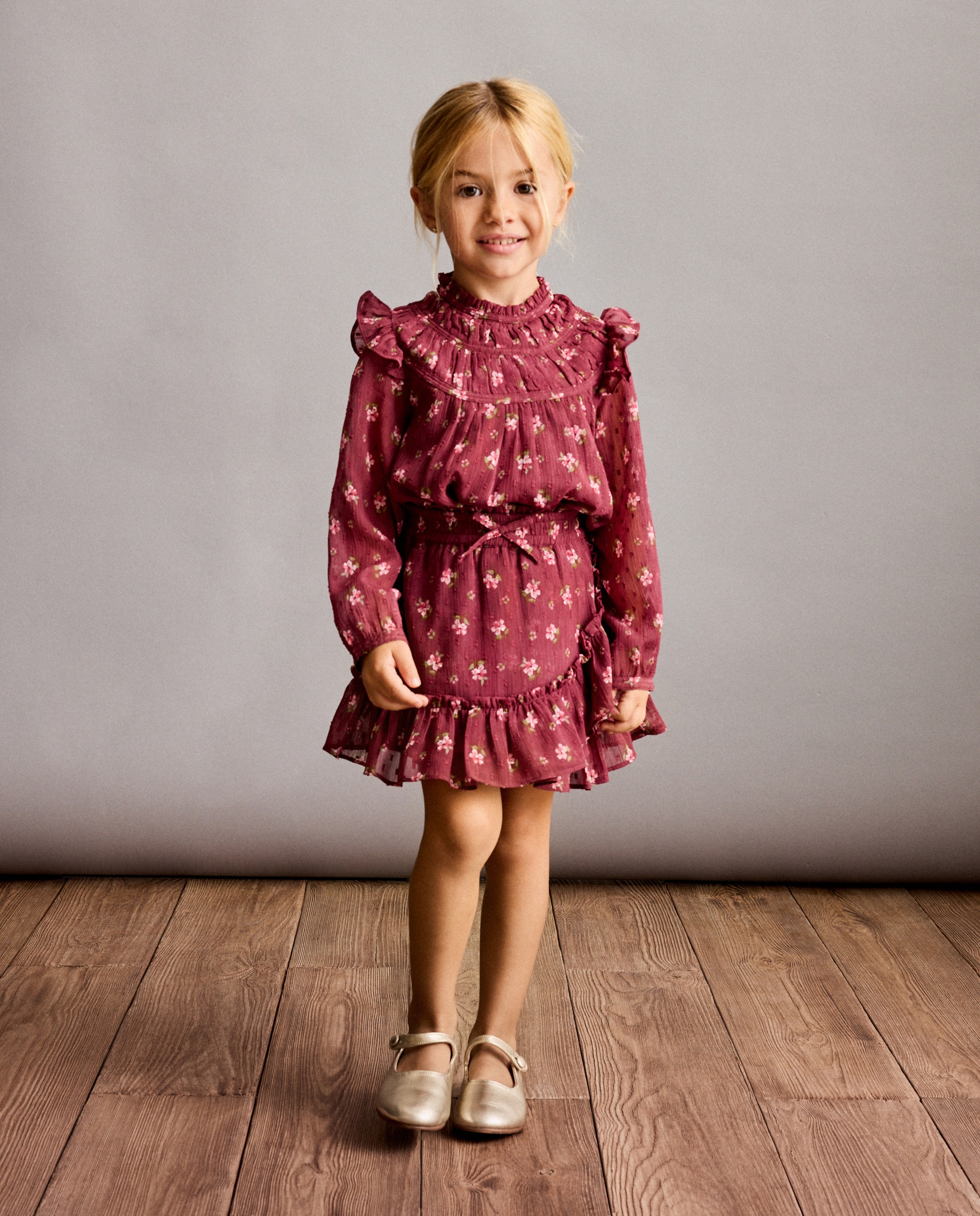 Camisa manga larga estampada con tiras bordadas en el canesú de niña - Coconut El Corte Inglés - Rosa Rosa-2