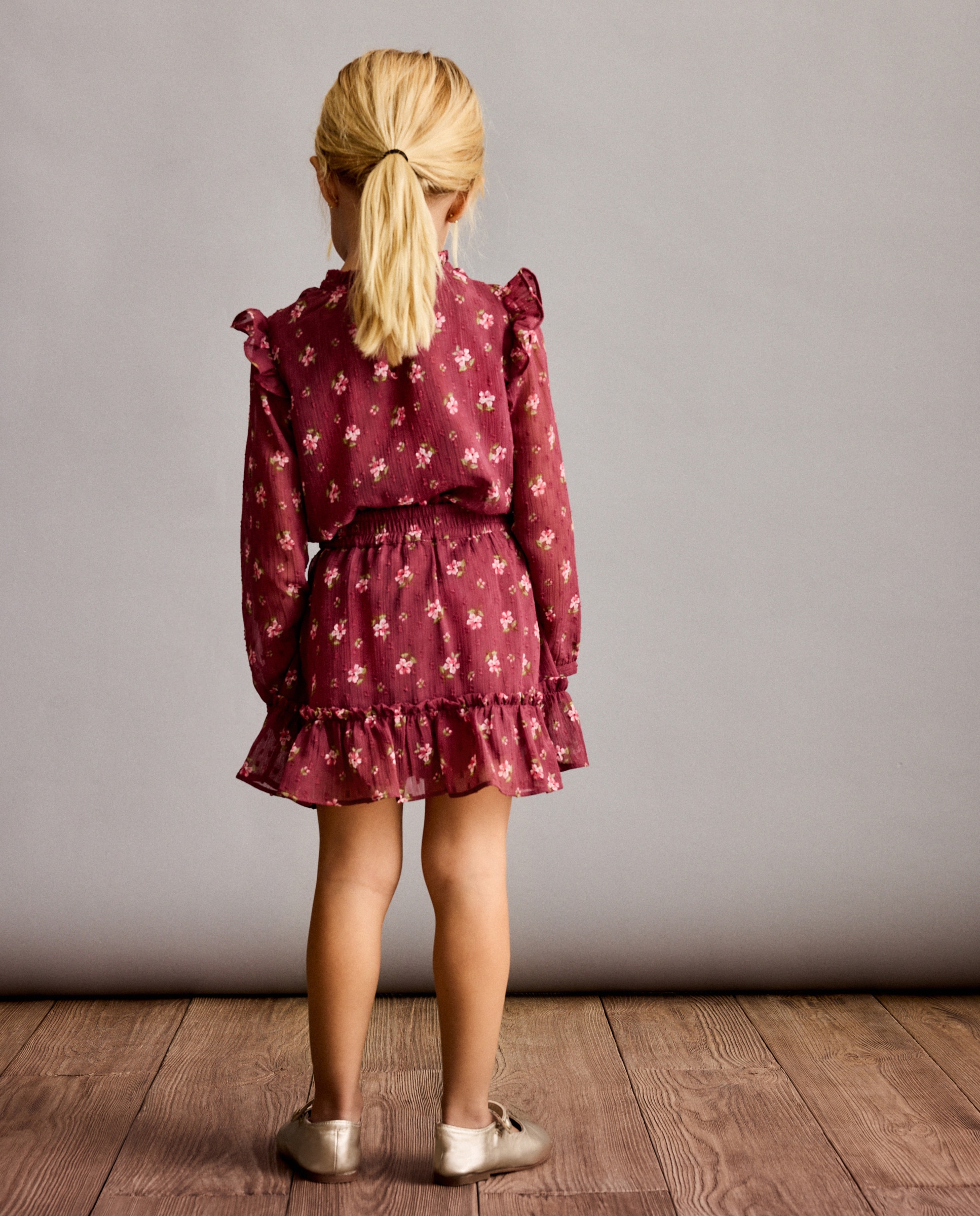 Camisa manga larga estampada con tiras bordadas en el canesú de niña - Coconut El Corte Inglés - Rosa Rosa-3