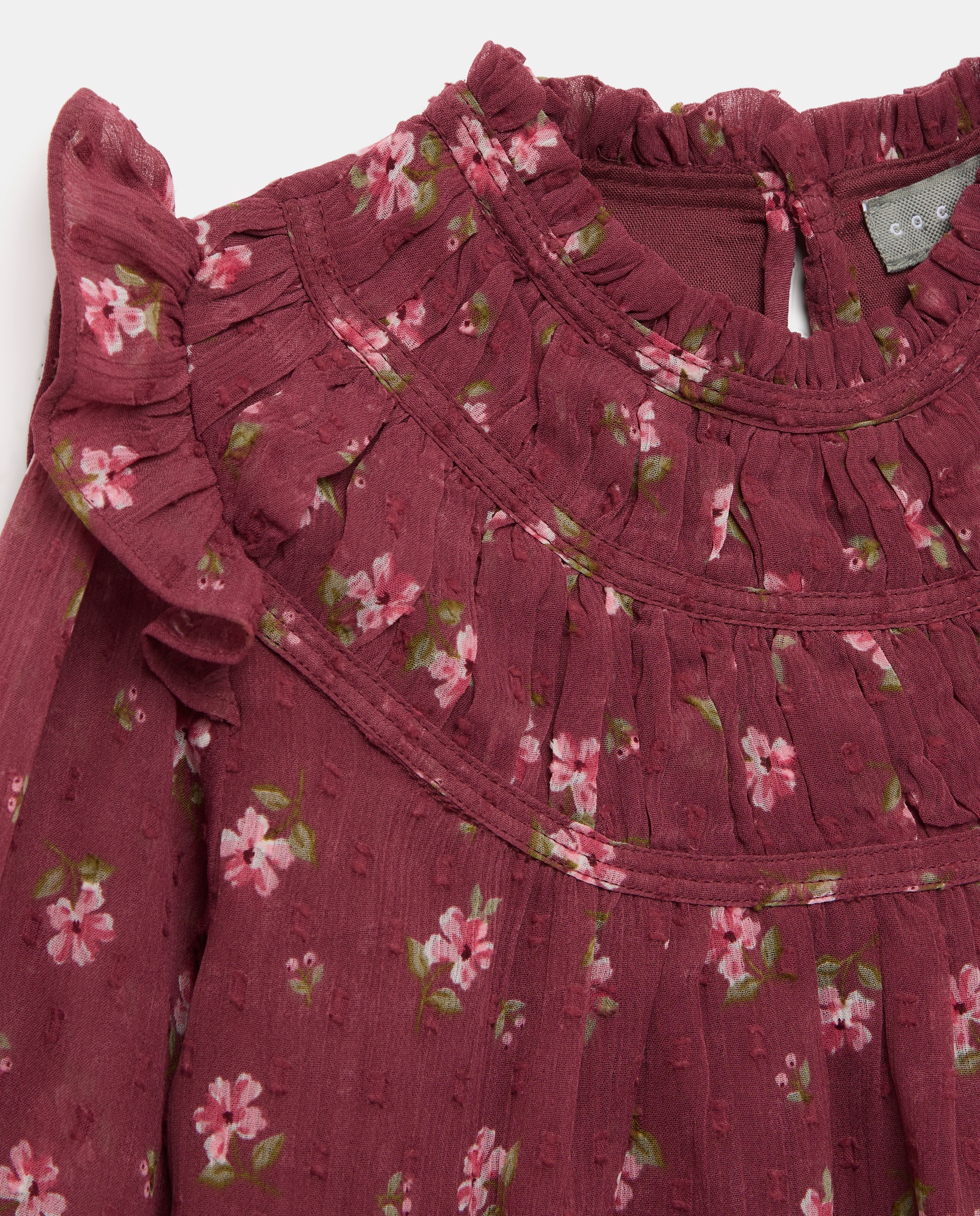 Camisa manga larga estampada con tiras bordadas en el canesú de niña - Coconut El Corte Inglés - Rosa Rosa-5