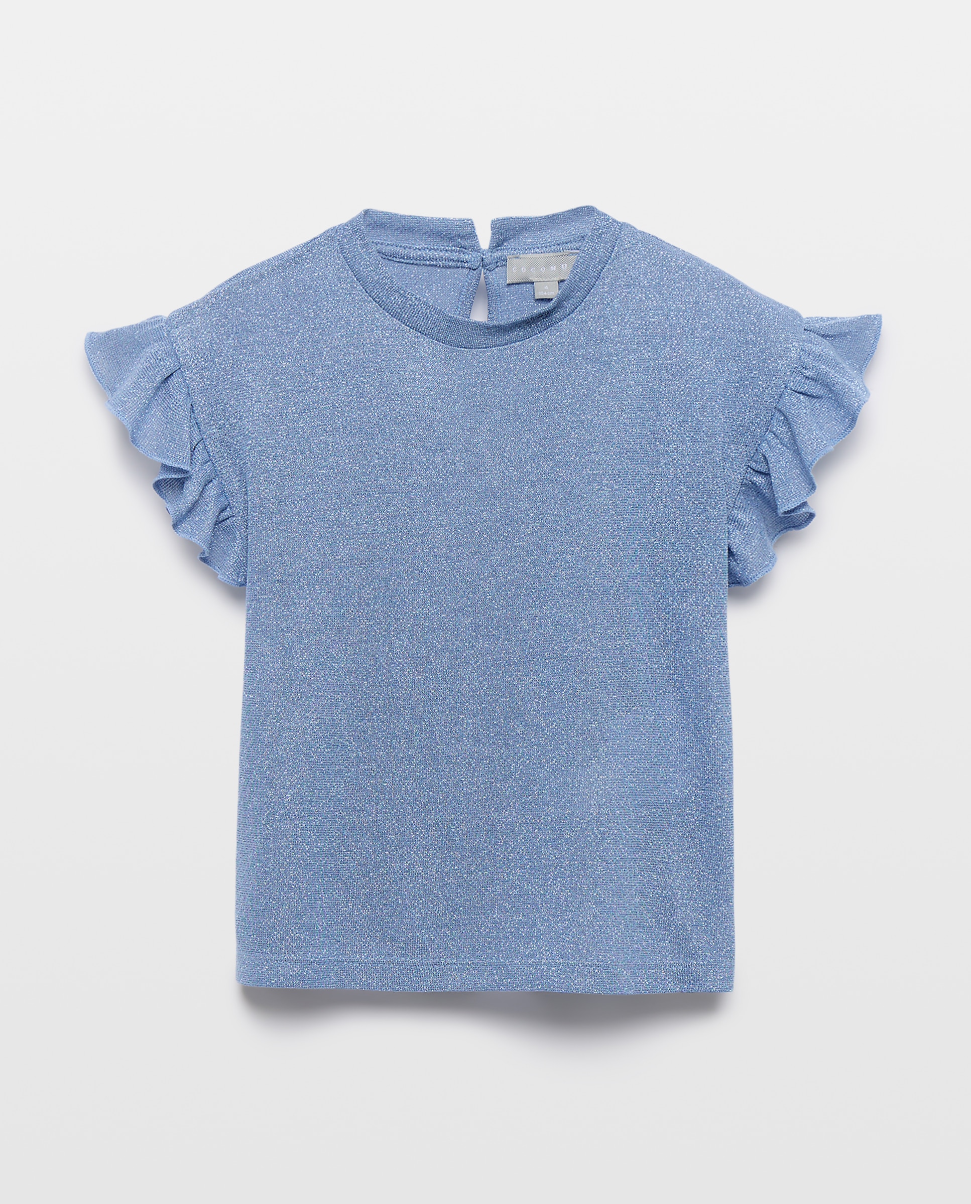 T-shirt em Tecido de Fio Metalizado com Mangas com Folho Coconut El Corte Inglés 410 Azul Claro-4