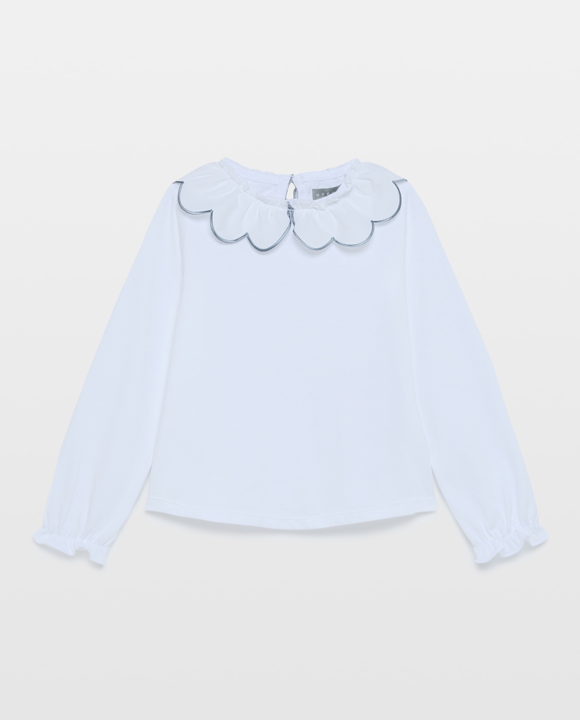 Camisola de Manga Comprida Scallop Coconut El Corte Inglés Branco-4