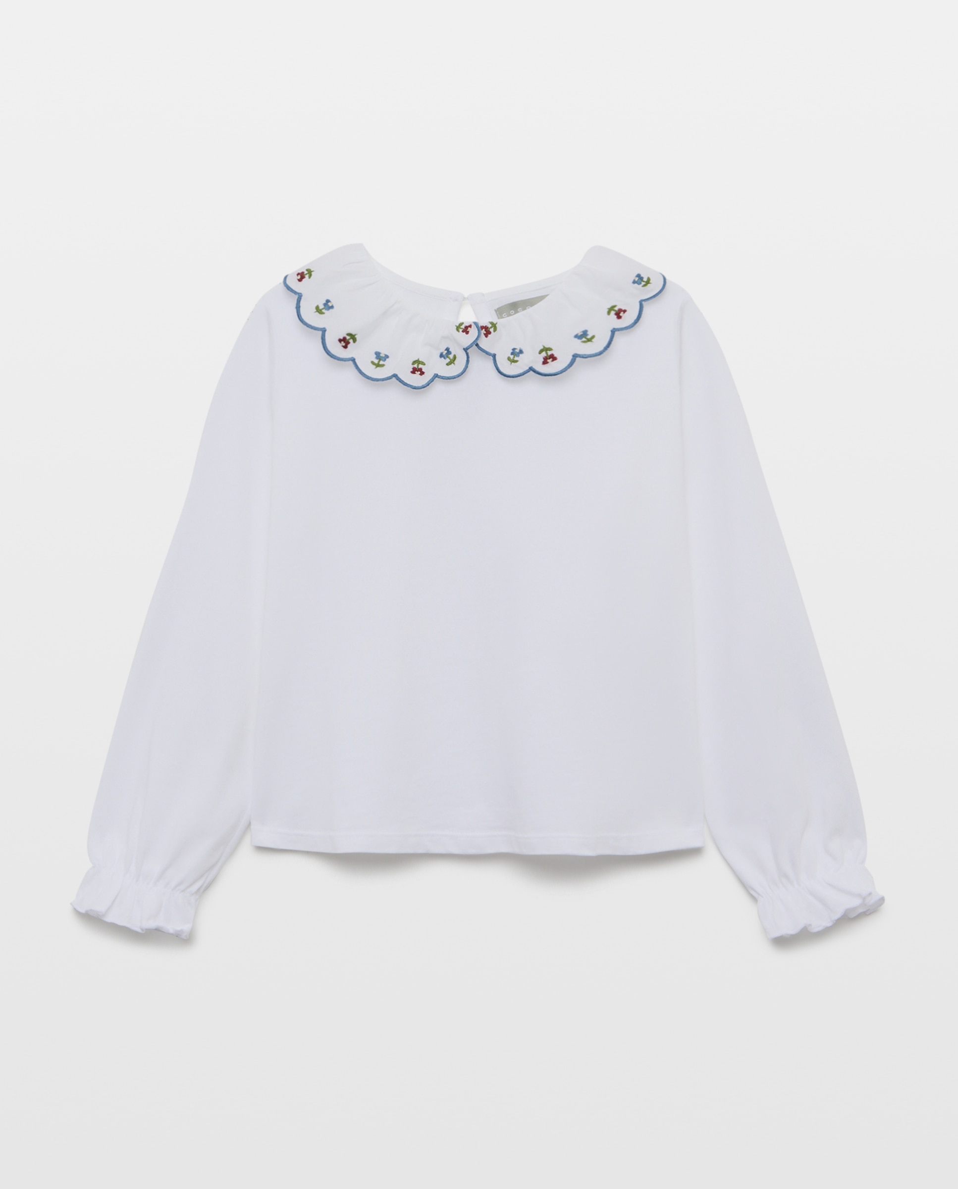 Camiseta manga larga de niña con bordado de flores - Coconut El Corte Inglés - Blanco Blanco-5