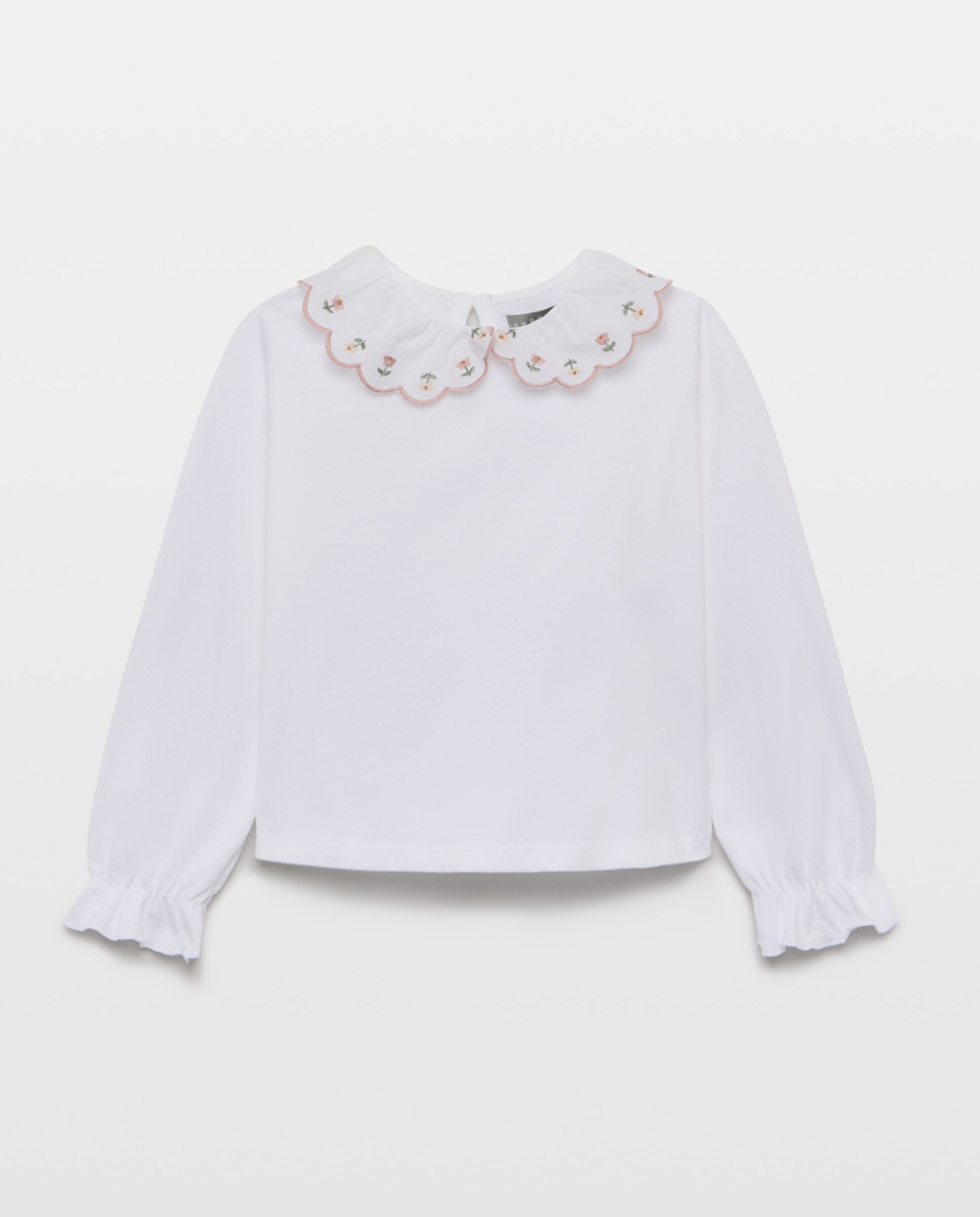Camiseta manga larga de niña con bordado de flores - Coconut El Corte Inglés - Blanco Blanco-4