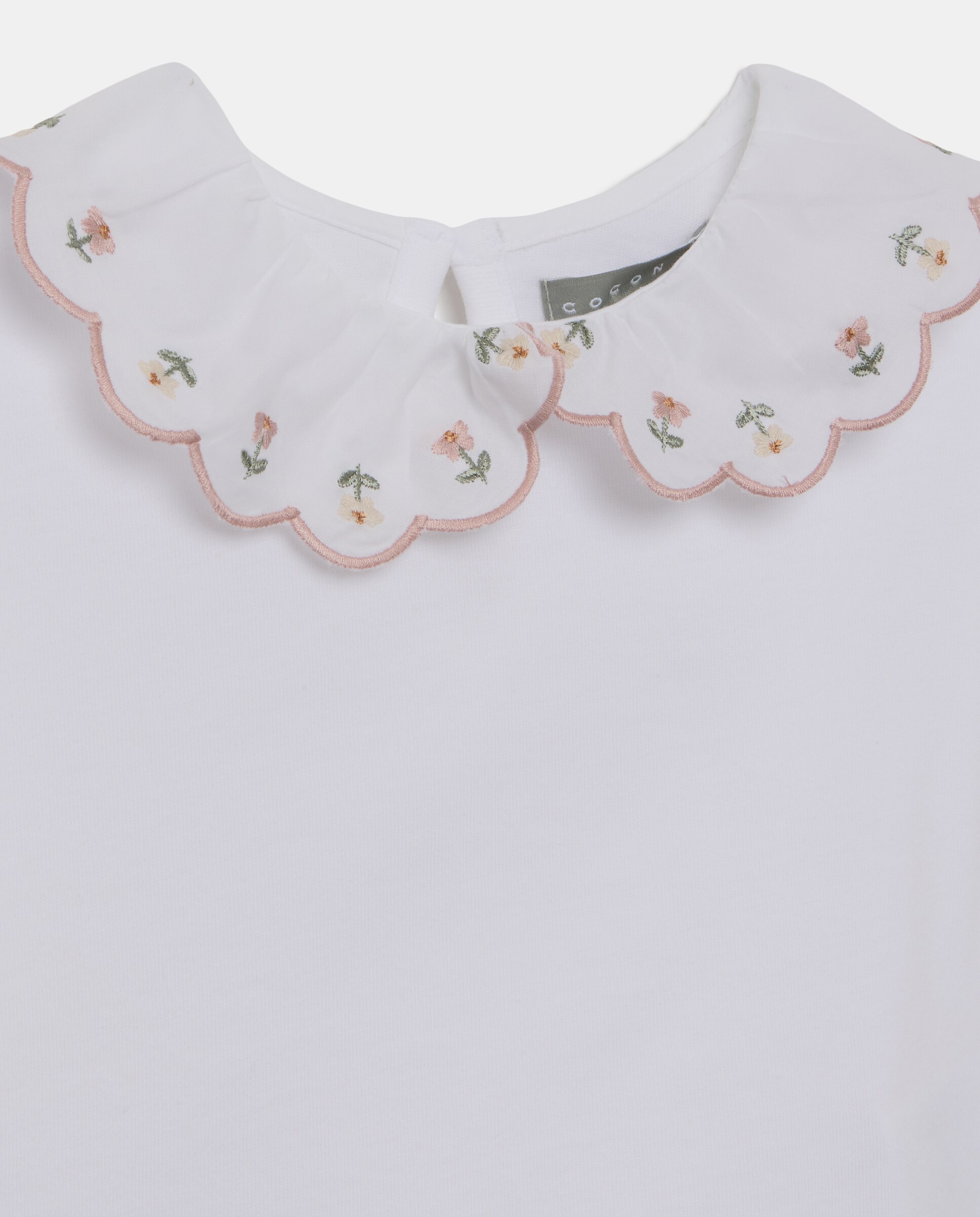 Camiseta manga larga de niña con bordado de flores - Coconut El Corte Inglés - Blanco Blanco-5