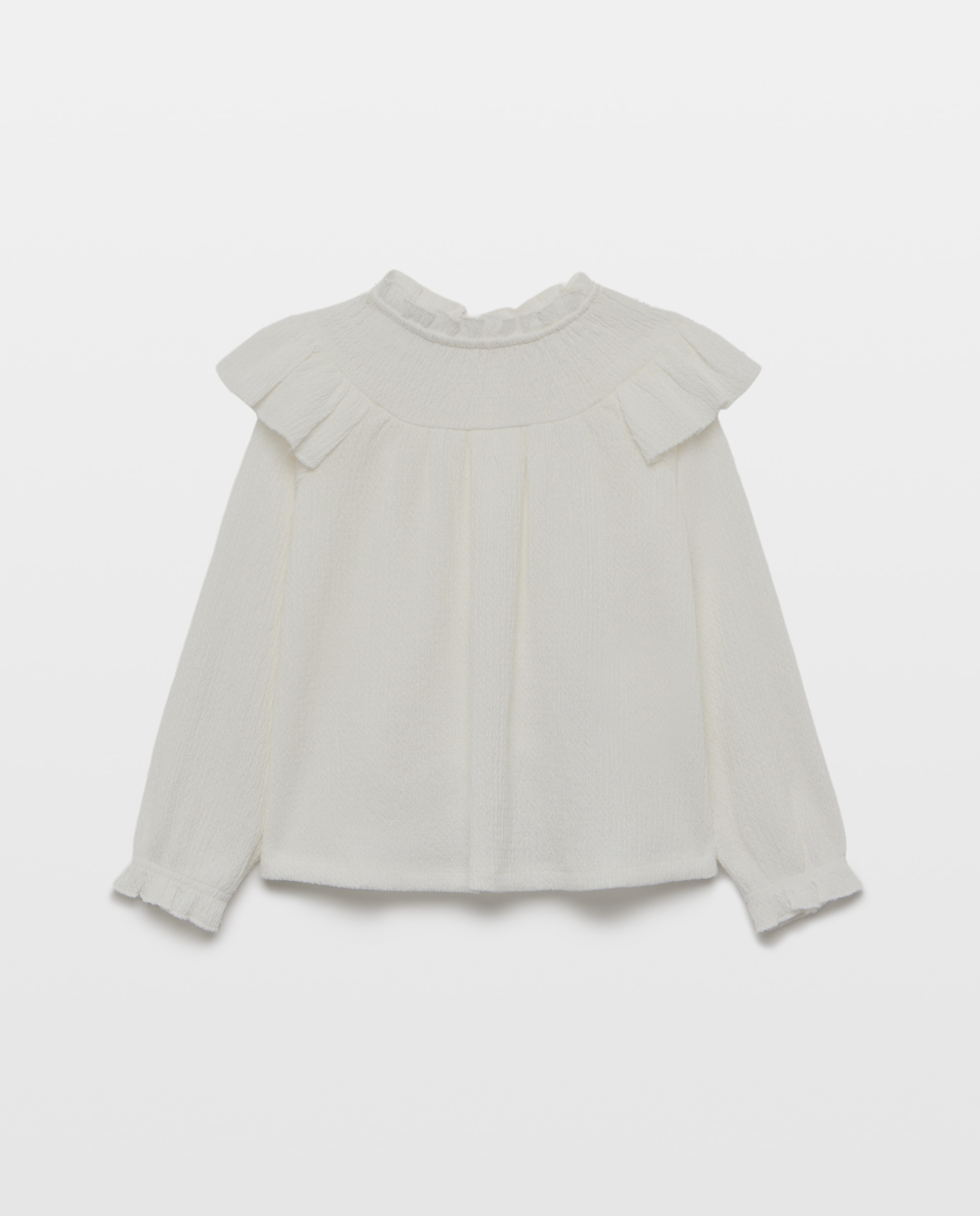 T-shirt sem Mangas e com Gola Smock Coconut El Corte Inglés Branco-marfim-4