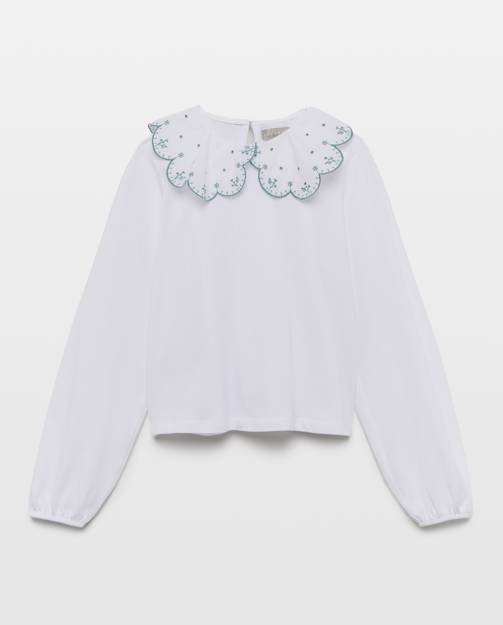 Camiseta de niña básica cuello bordado - Coconut El Corte Inglés - Blanco Blanco-1