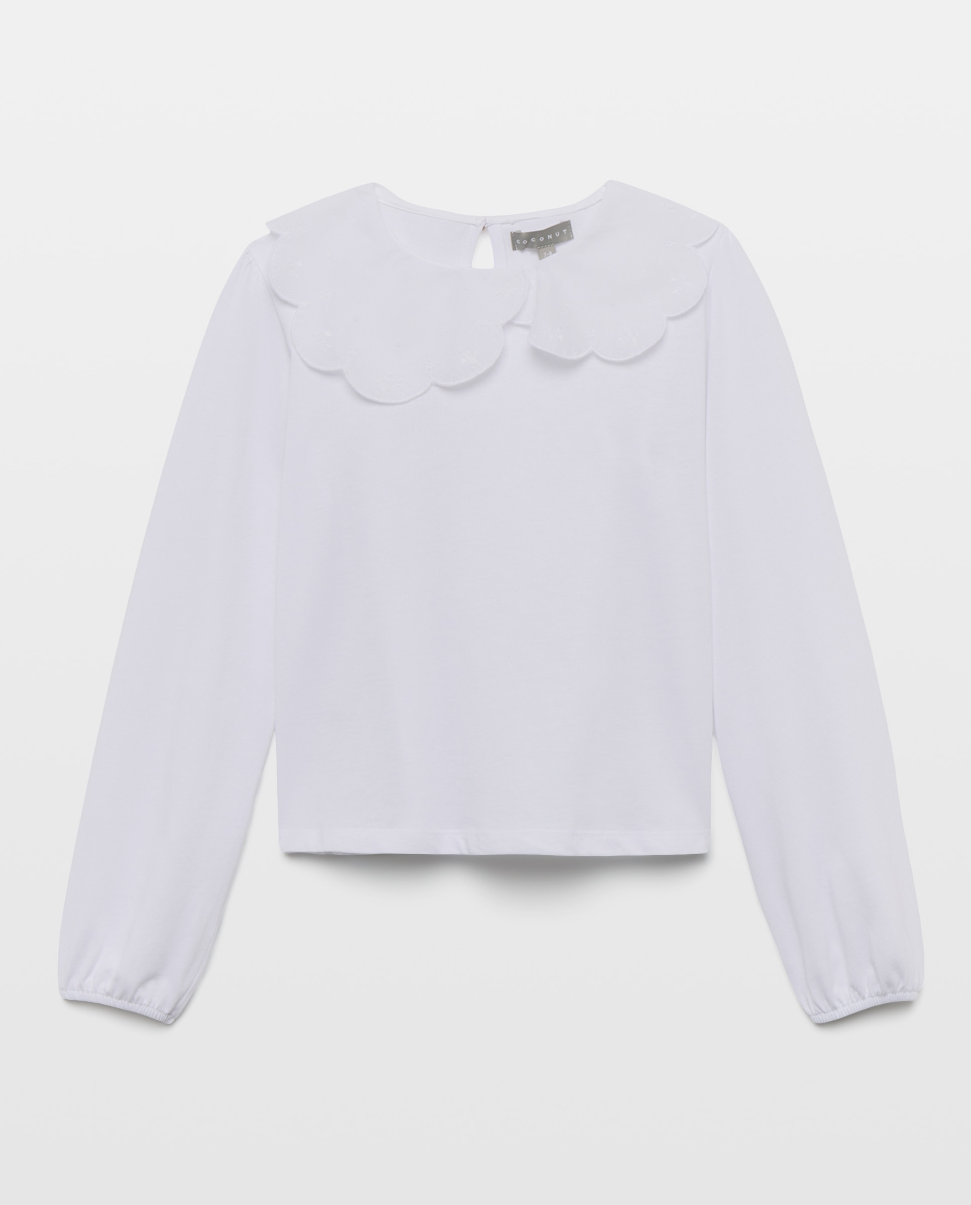 Camiseta de niña básica cuello bordado - Coconut El Corte Inglés - Blanco Blanco-1