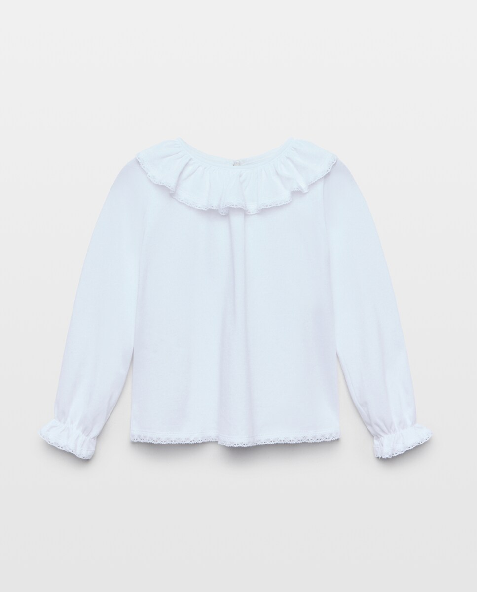Imagen 0 de Camiseta de niña básica manga larga Blanco