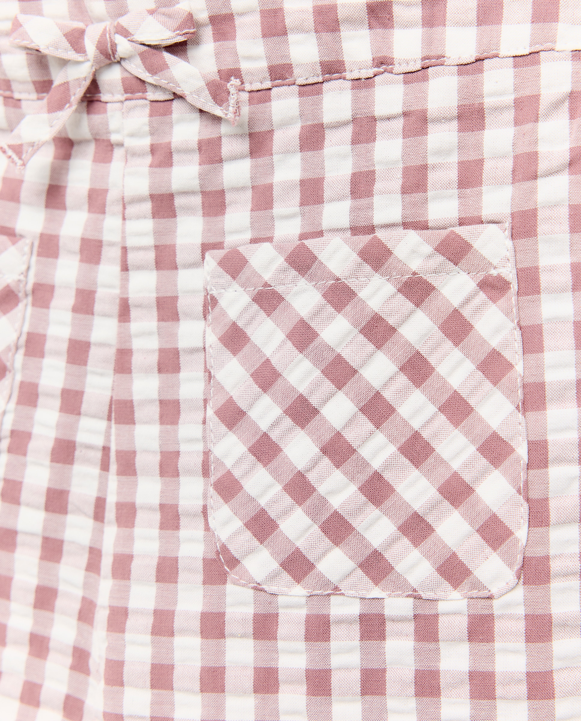 Calças com Vichy e Detalhe de Rebordo Decorativo Coconut El Corte Inglés Vermelho-5