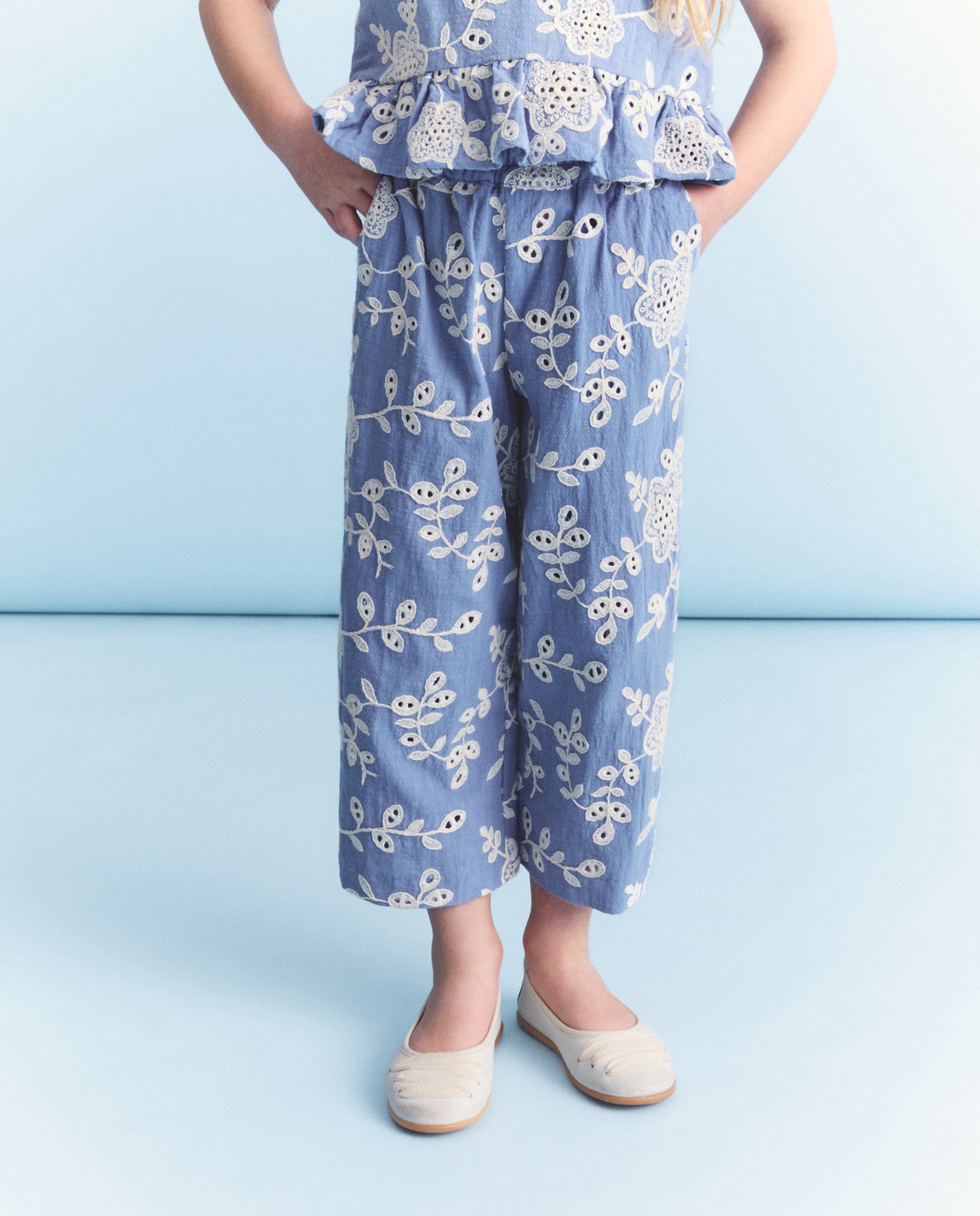 Pantalón bordado con relieve de niña - Coconut El Corte Inglés - Ceruelo Ceruelo-2