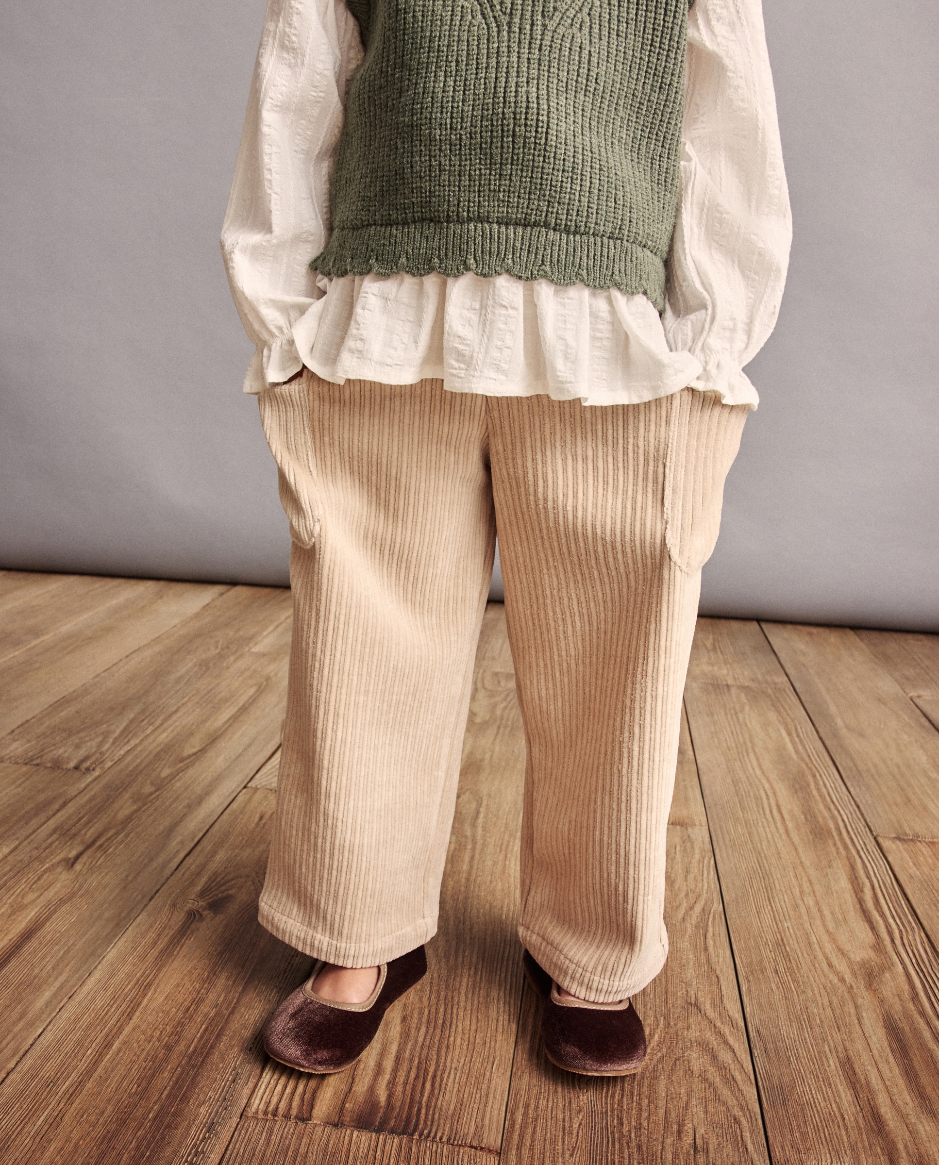 Pantalón jogger de pana con bolsillos de niña - Coconut El Corte Inglés - Visón claro Visón claro-2