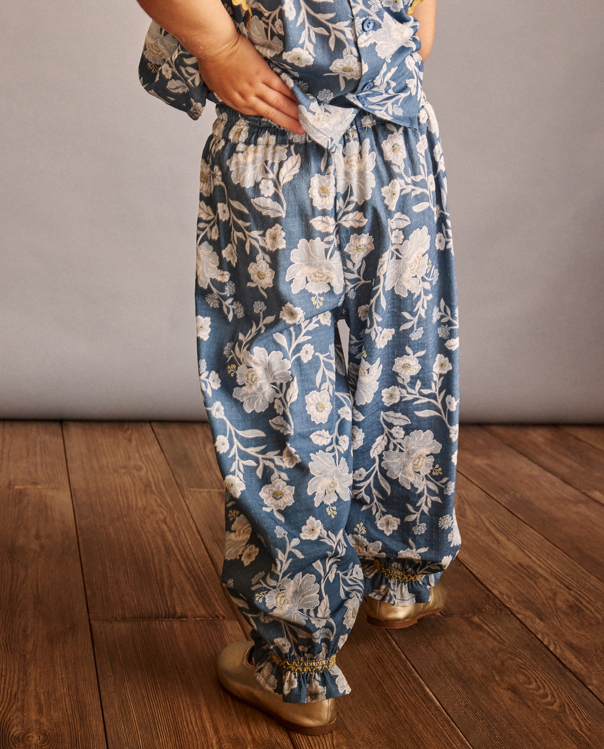 Bombachas com All Over Print Floral Azul-3