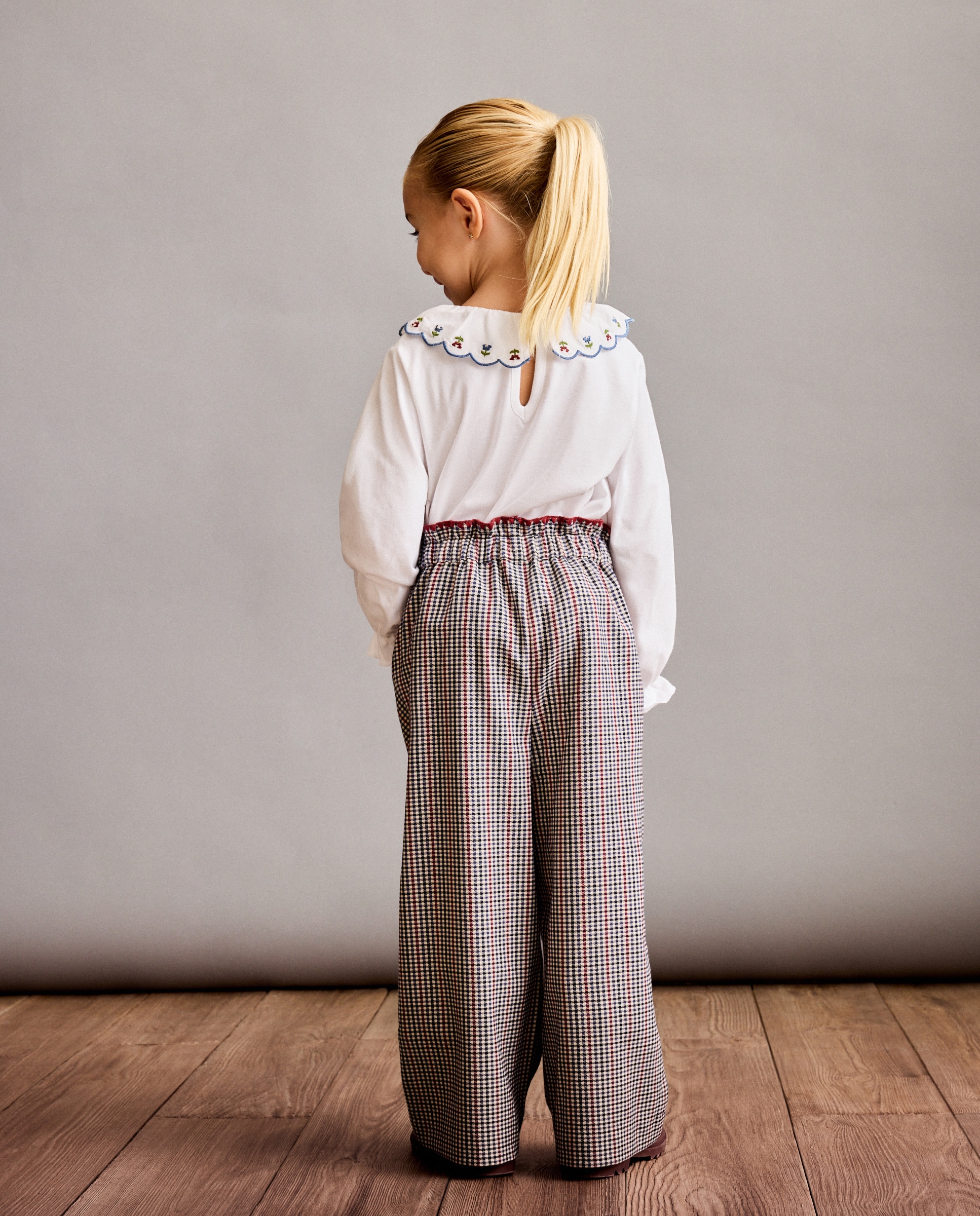 Pantalón cuadro harris cinturilla goma de niña - Coconut El Corte Inglés - Marrón Marrón-4