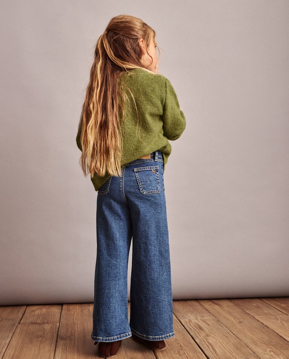 Jeans Marine com Costura à Frente Azul pálido-4