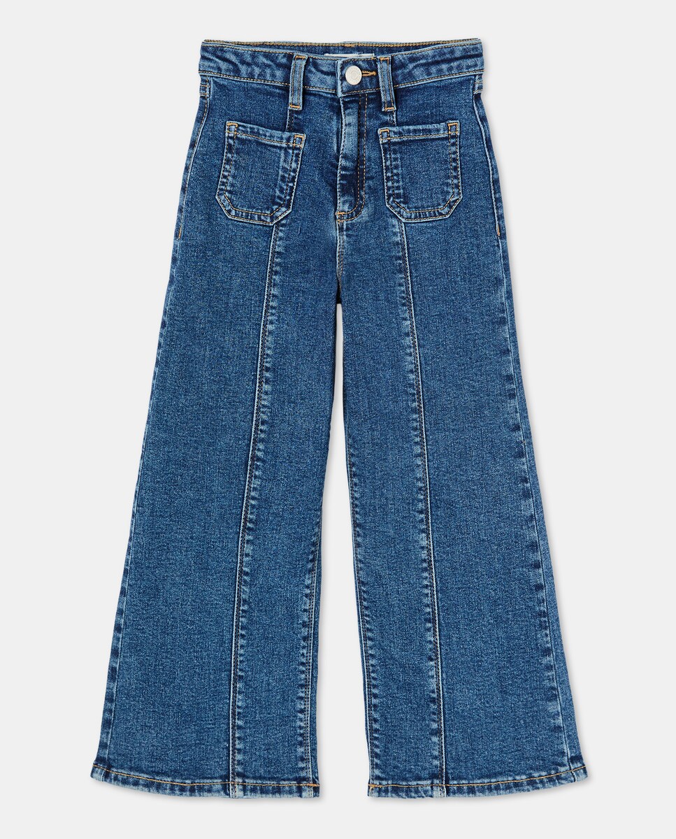 Jeans Marine com Costura à Frente Azul pálido-5